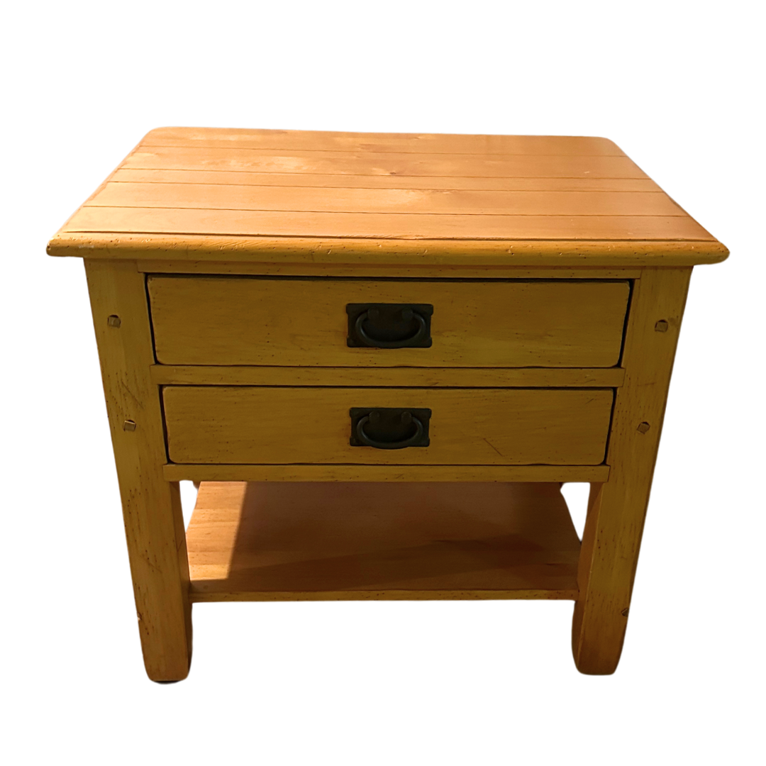 Light Wood Side Table with Drawers