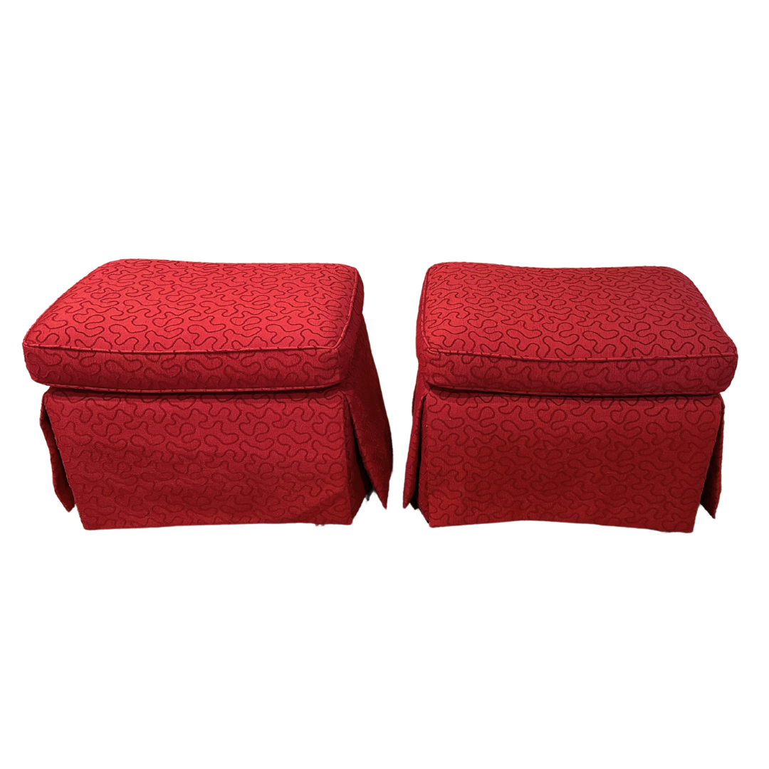 Pair of Red Ottomans