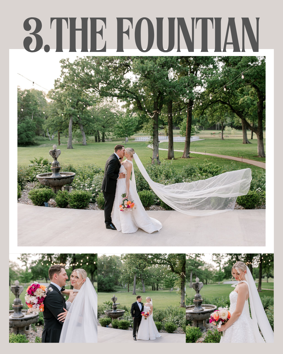 Outdoor wedding ceremony location at Tuscan Oaks Estate Weatherford near Fort Worth