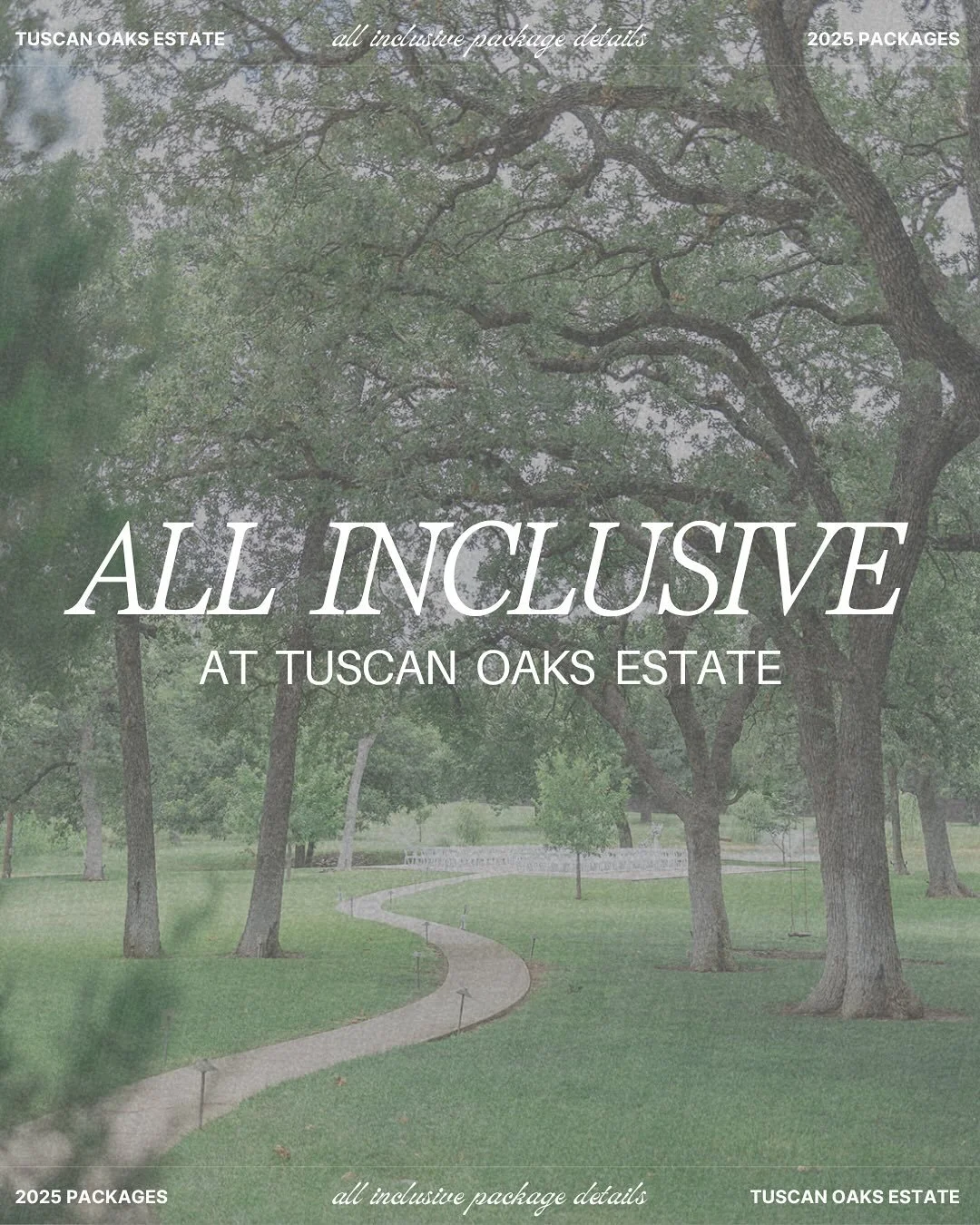 ✨ Stress-free wedding planning starts here ✨ At Tuscan Oaks Estate in Weatherford, Texas, our all-inclusive wedding packages bring your dream day to life. From venue rentals, catering, florals, coordination, photography, DJ services, and even a custo