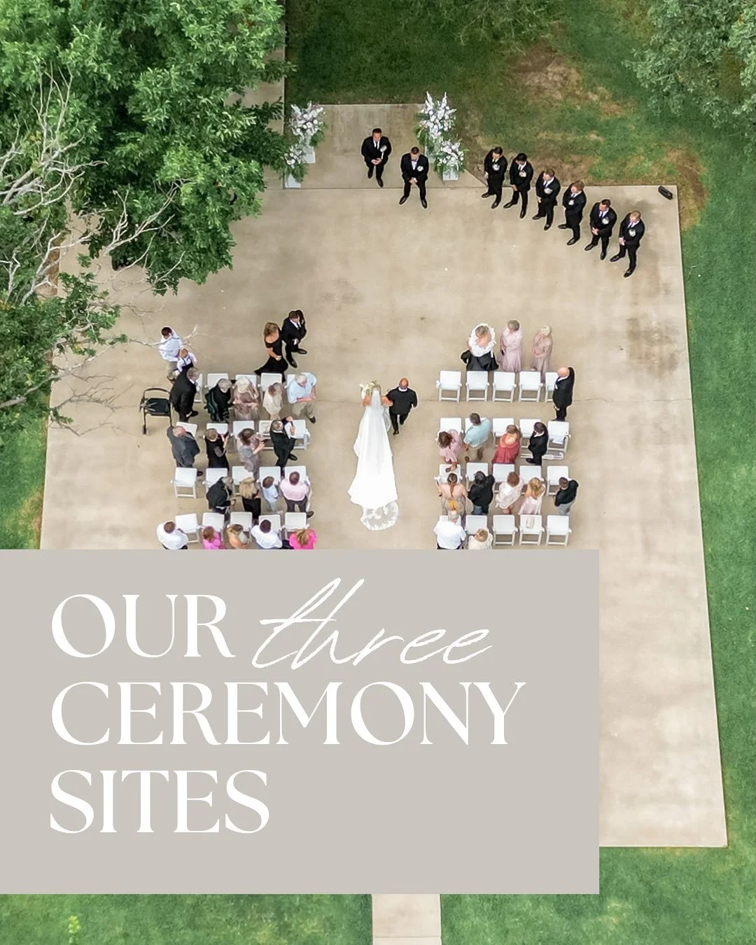 At Tuscan Oaks Estate, couples have their pick of three stunning ceremony locations, each designed to bring a different kind of magic to your wedding day. ✨

The Outdoor Patio offers a sophisticated open-air space framed by romantic florals and sceni