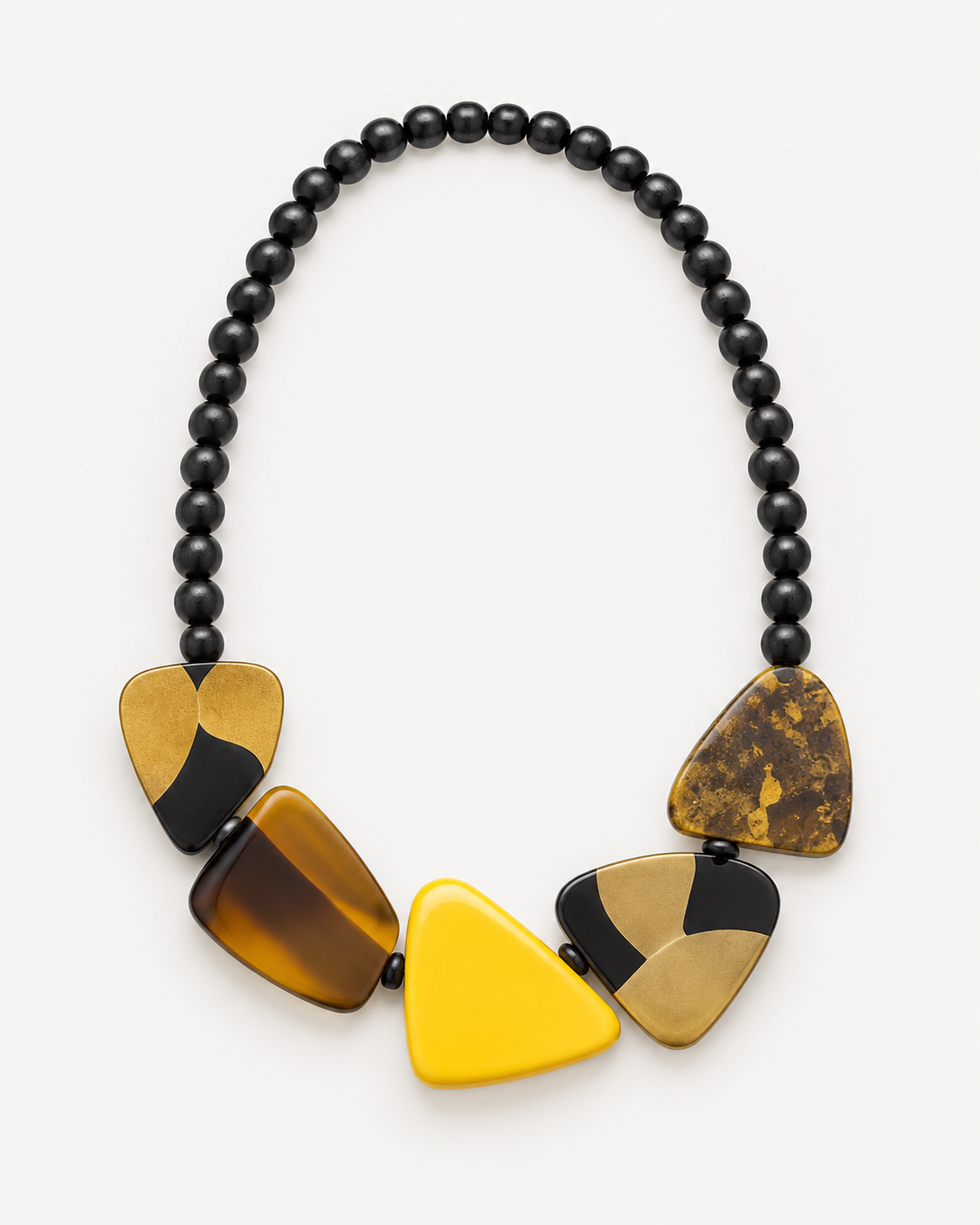 Black bead necklace with geometric pendants-2.png