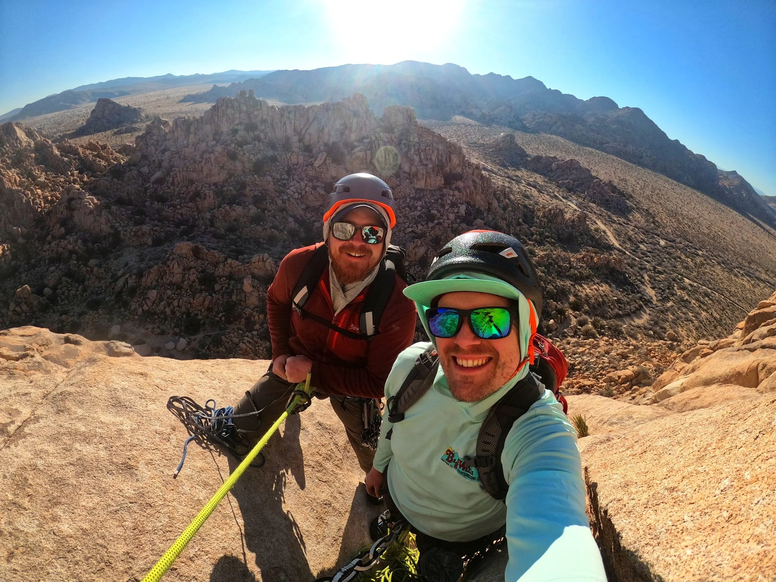 Climbers on The Swift at Lost Horse Wall, Joshua Tree — Summit Climbing Guides