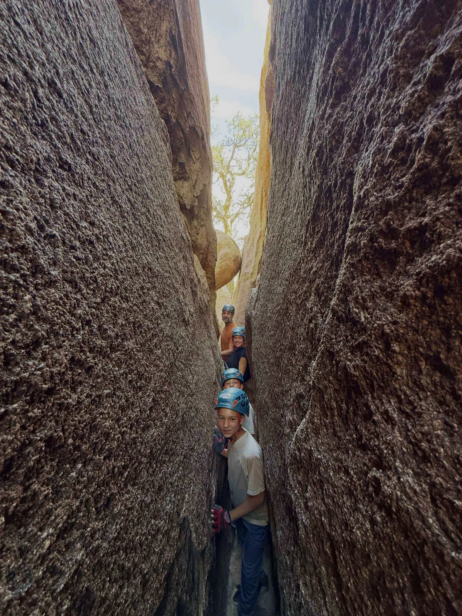 Hidden slot canyon cave on a Summit Climbing Guides S3 Squeeze Scale adventure