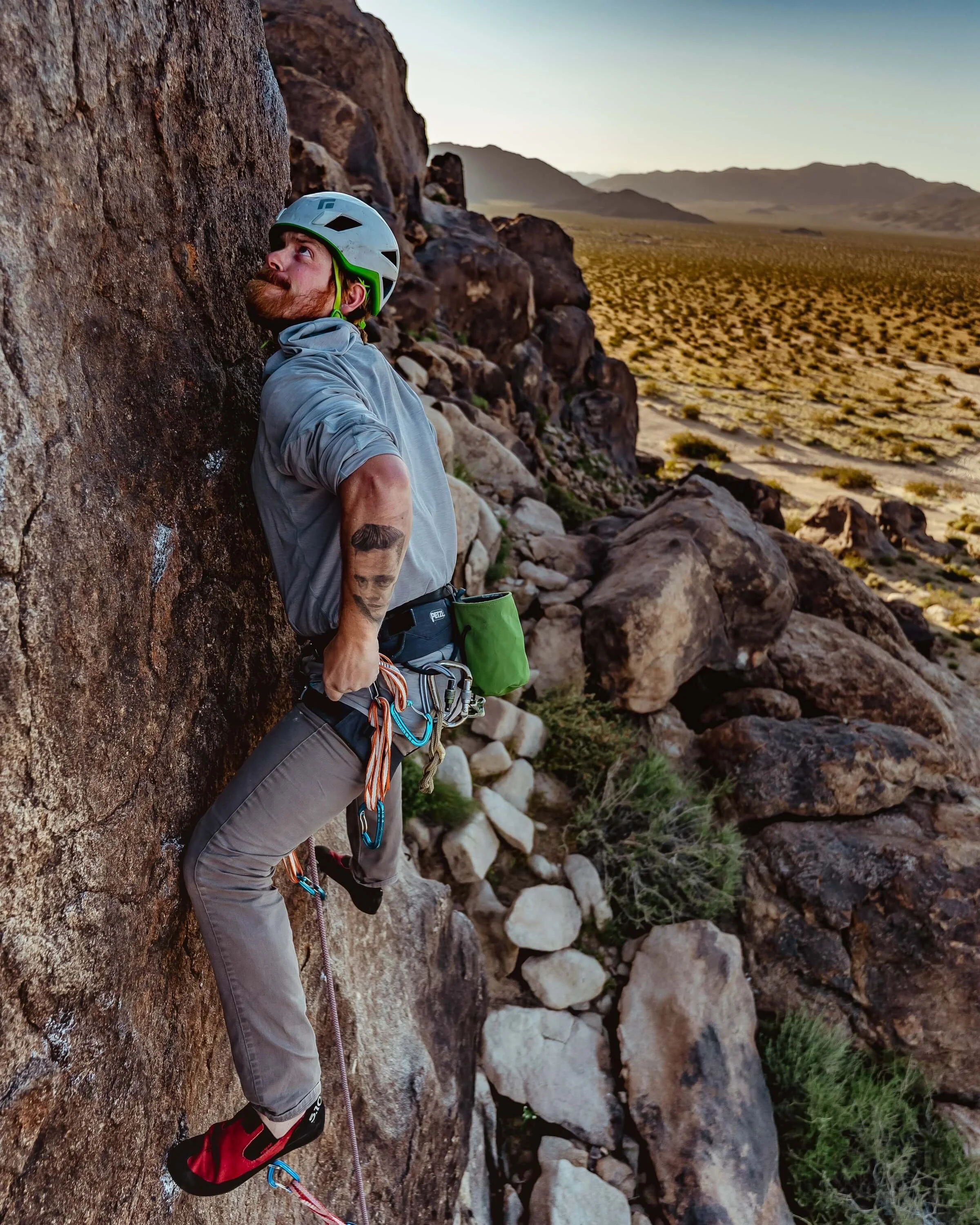 Stephen Fredericks climbing in Joshua Tree National Park