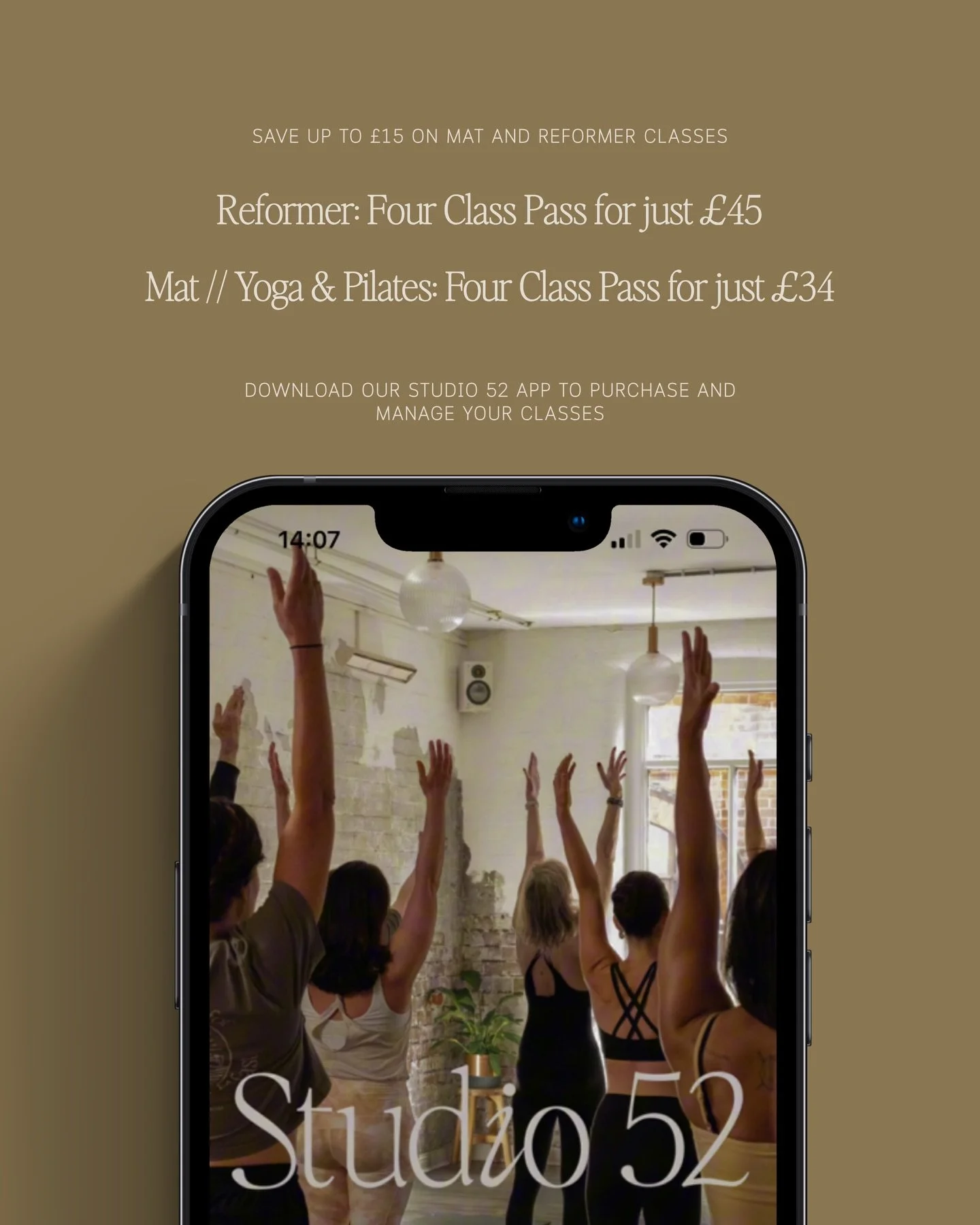 We&rsquo;re celebrating the official start of spring this week with something to get you moving.

4 Reformer classes &mdash; &pound;45 (&pound;11.25 each) 4 Mat classes &mdash; &pound;34 (&pound;8.50 each)

Available in the Studio 52 app until 31st M