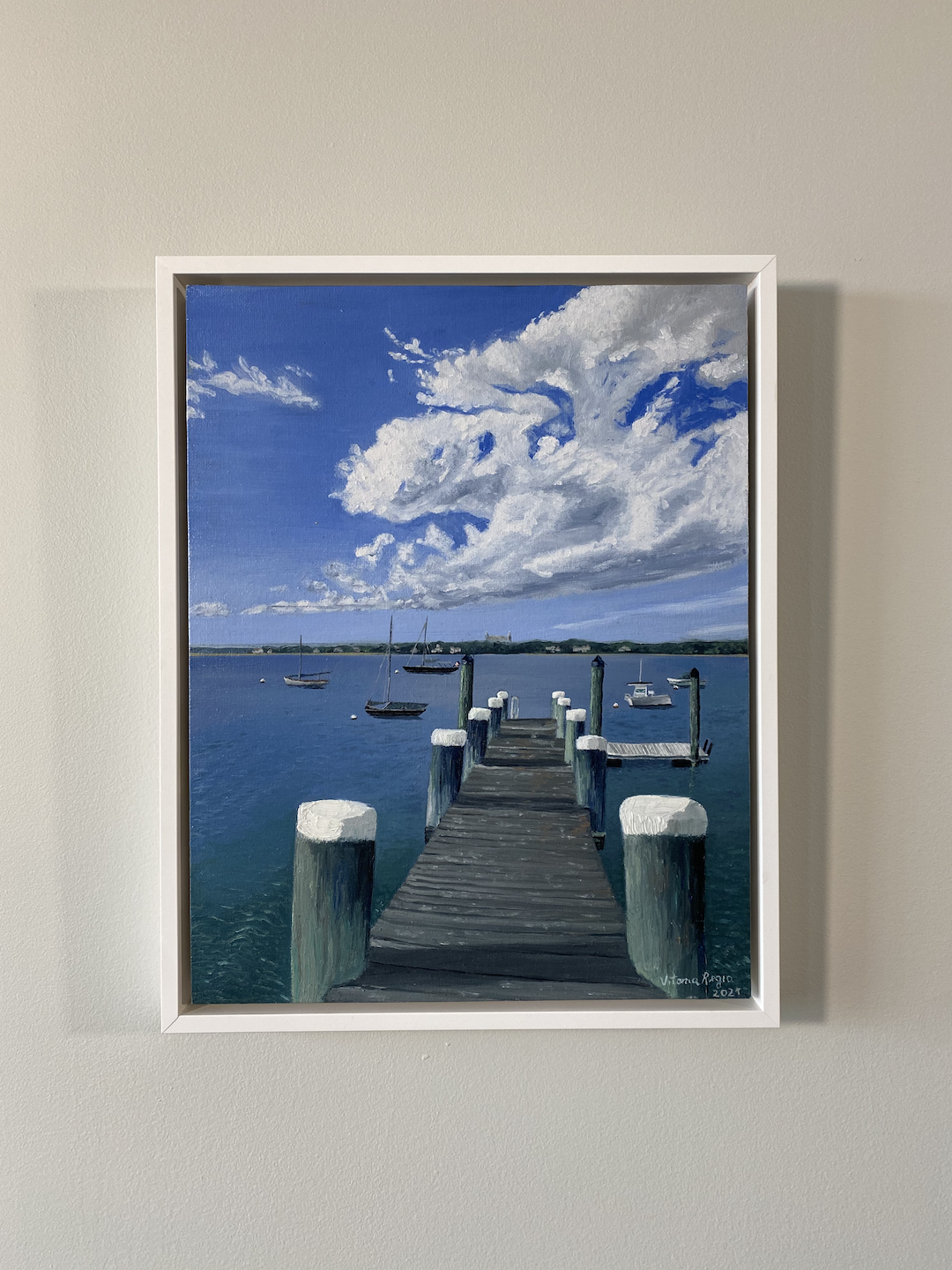 Oil Painting Original by Vitoria Regia Paintings - "Enjoying The Quiet" Oil on canvas panel