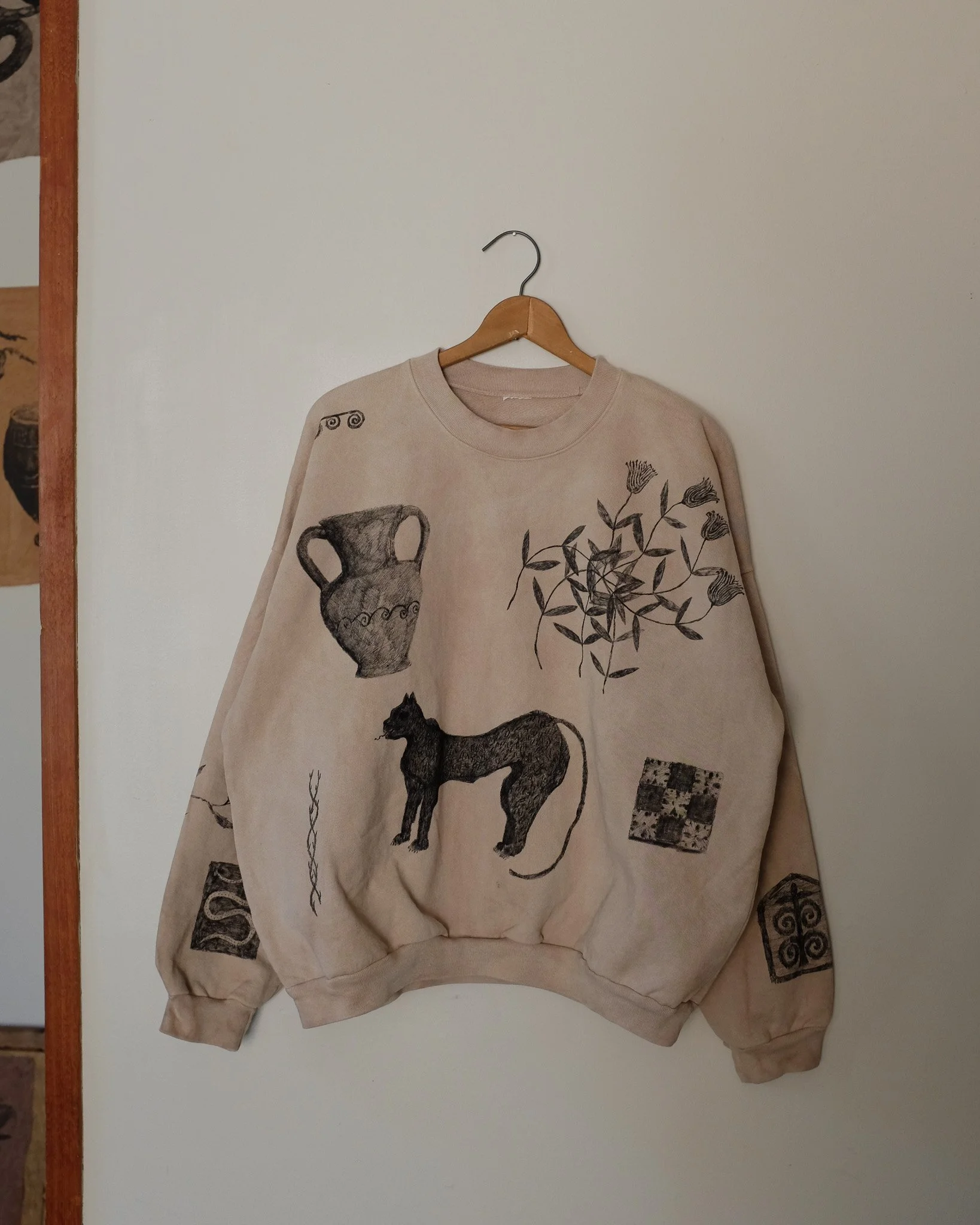 hand-drawn sweatshirt, large