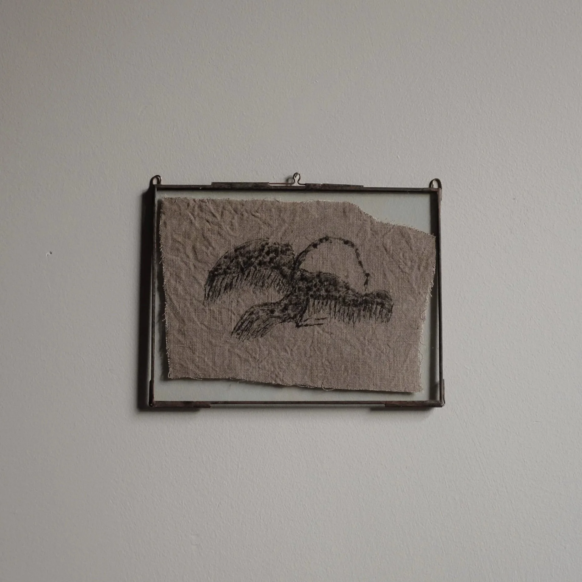 bird drawing in frame