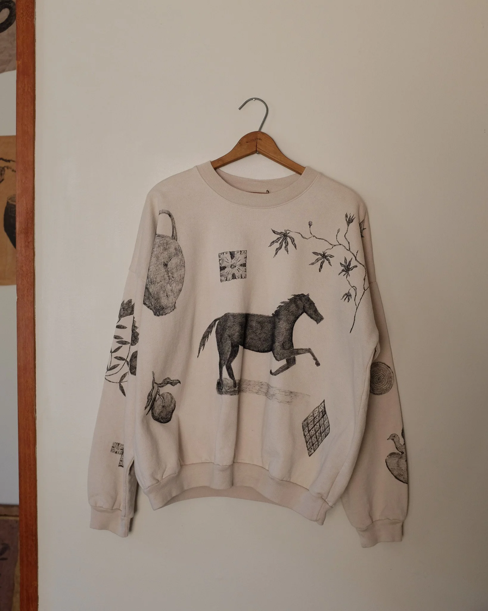 hand-drawn sweatshirt, medium