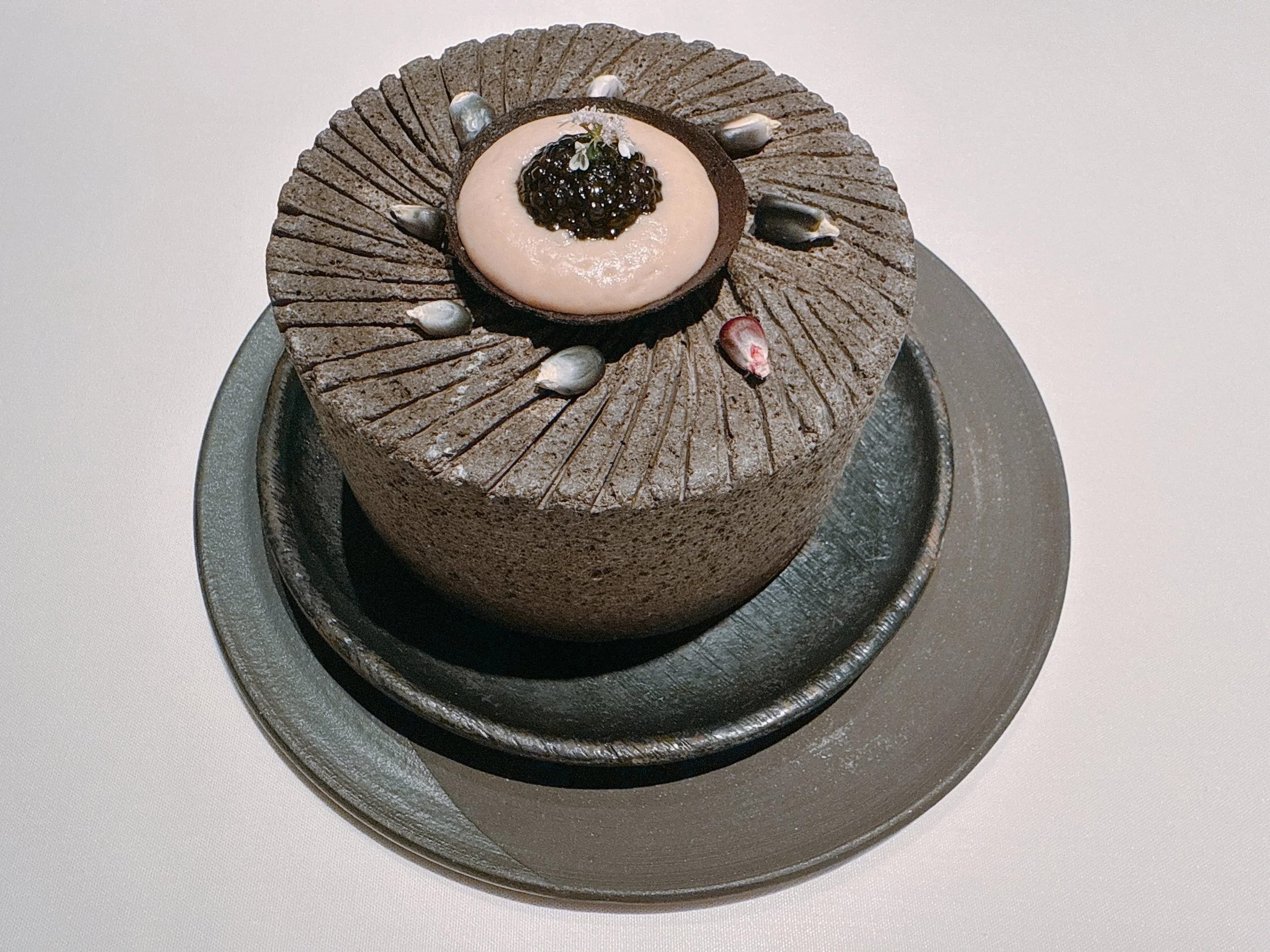 Black masa, cranberry beans, caviar