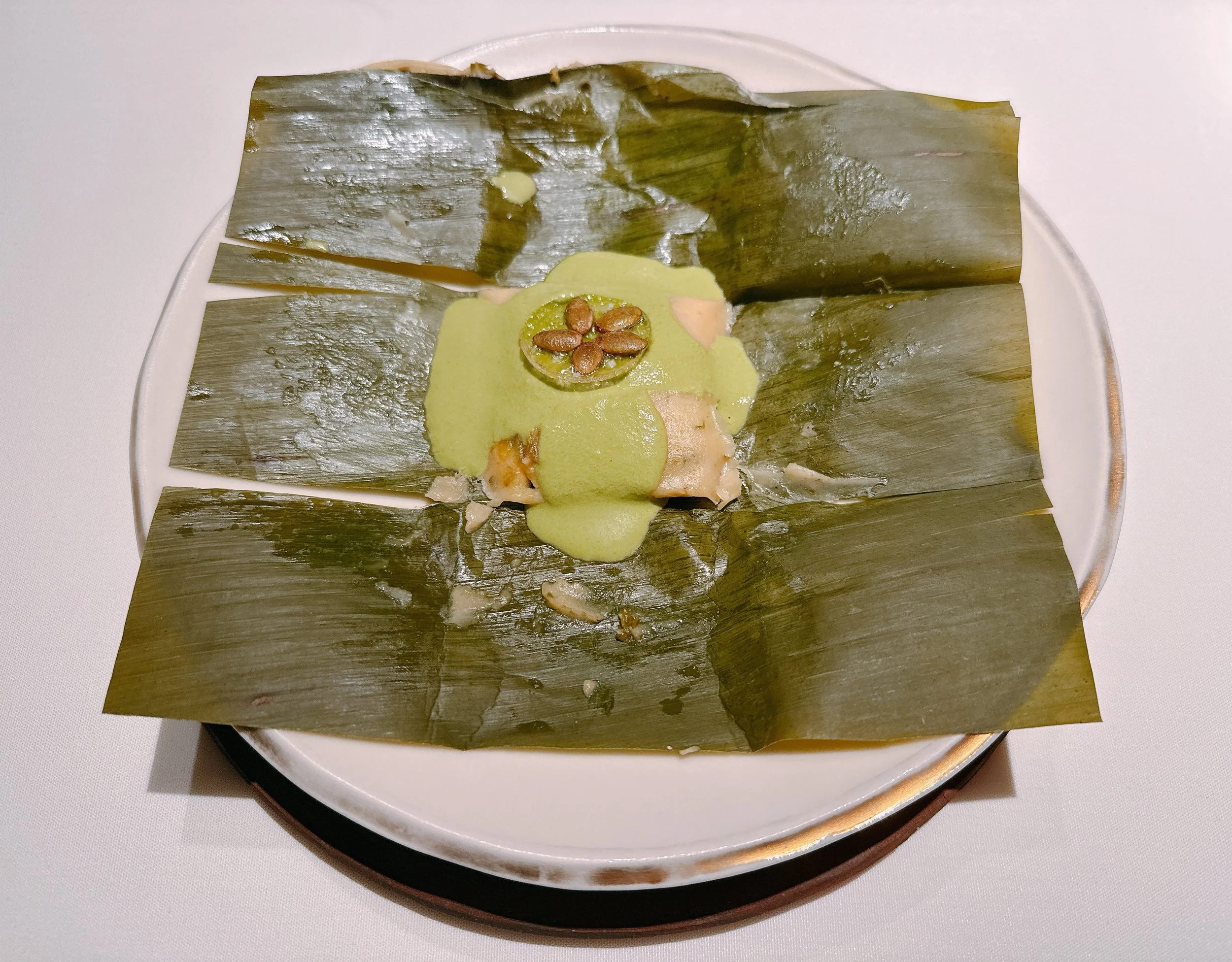 Corn, mozzarella, chilis, swiss chard