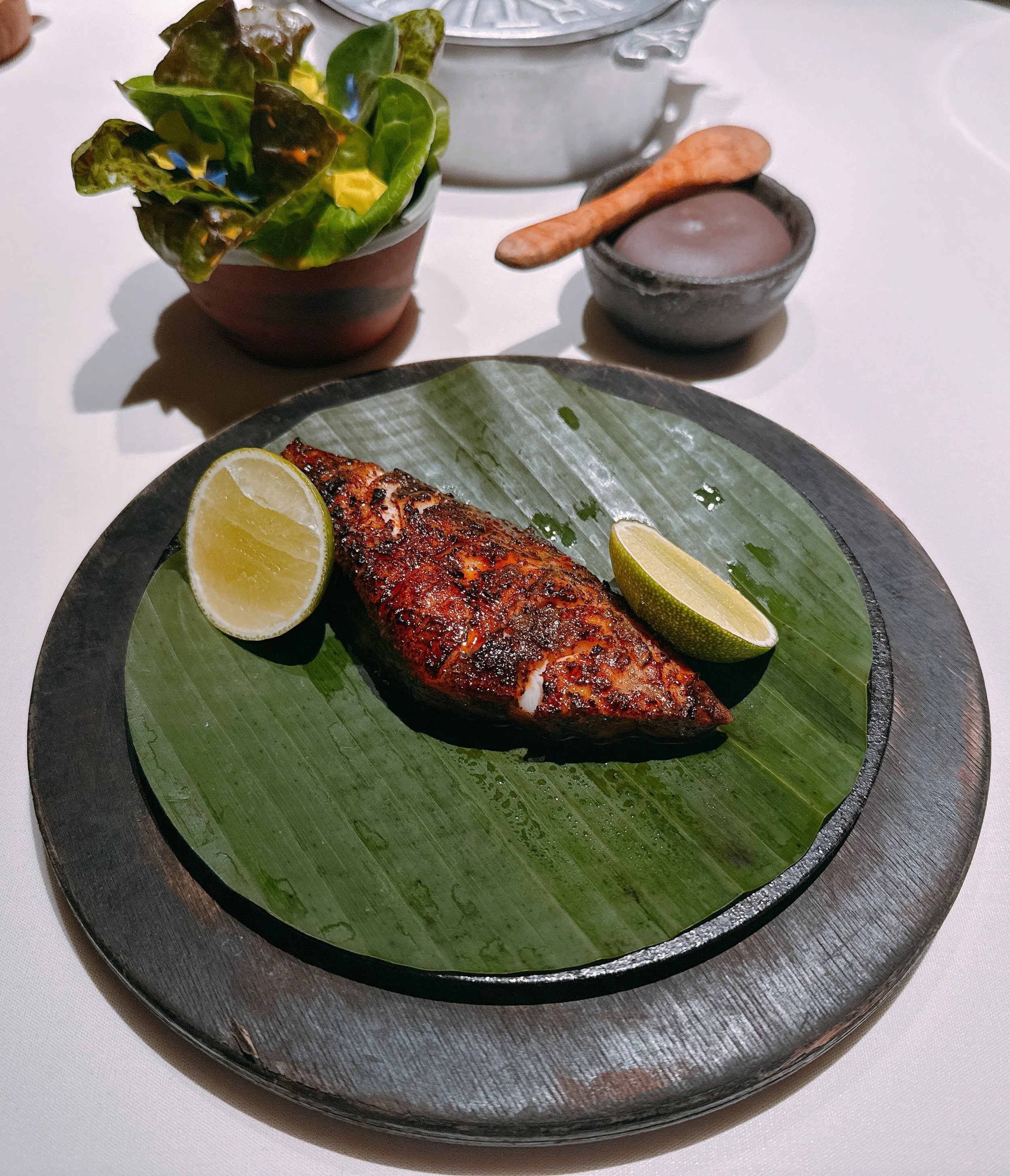 Rockfish, herbs, black beans, tortillas