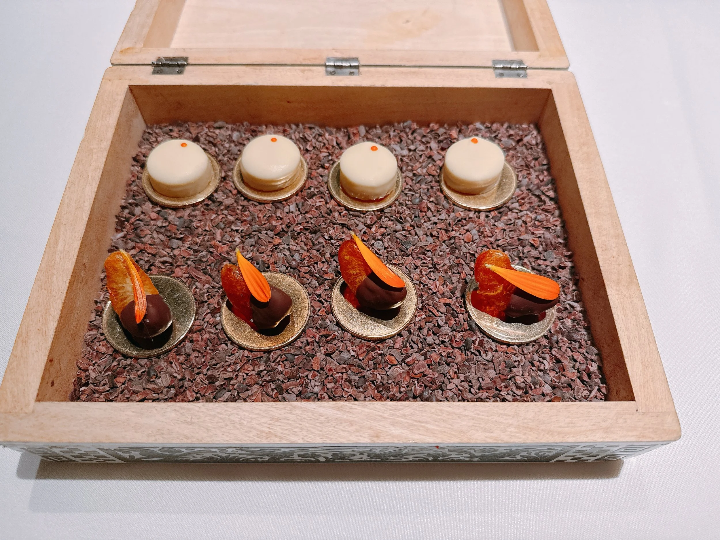 Mandarin orange, white chocolate