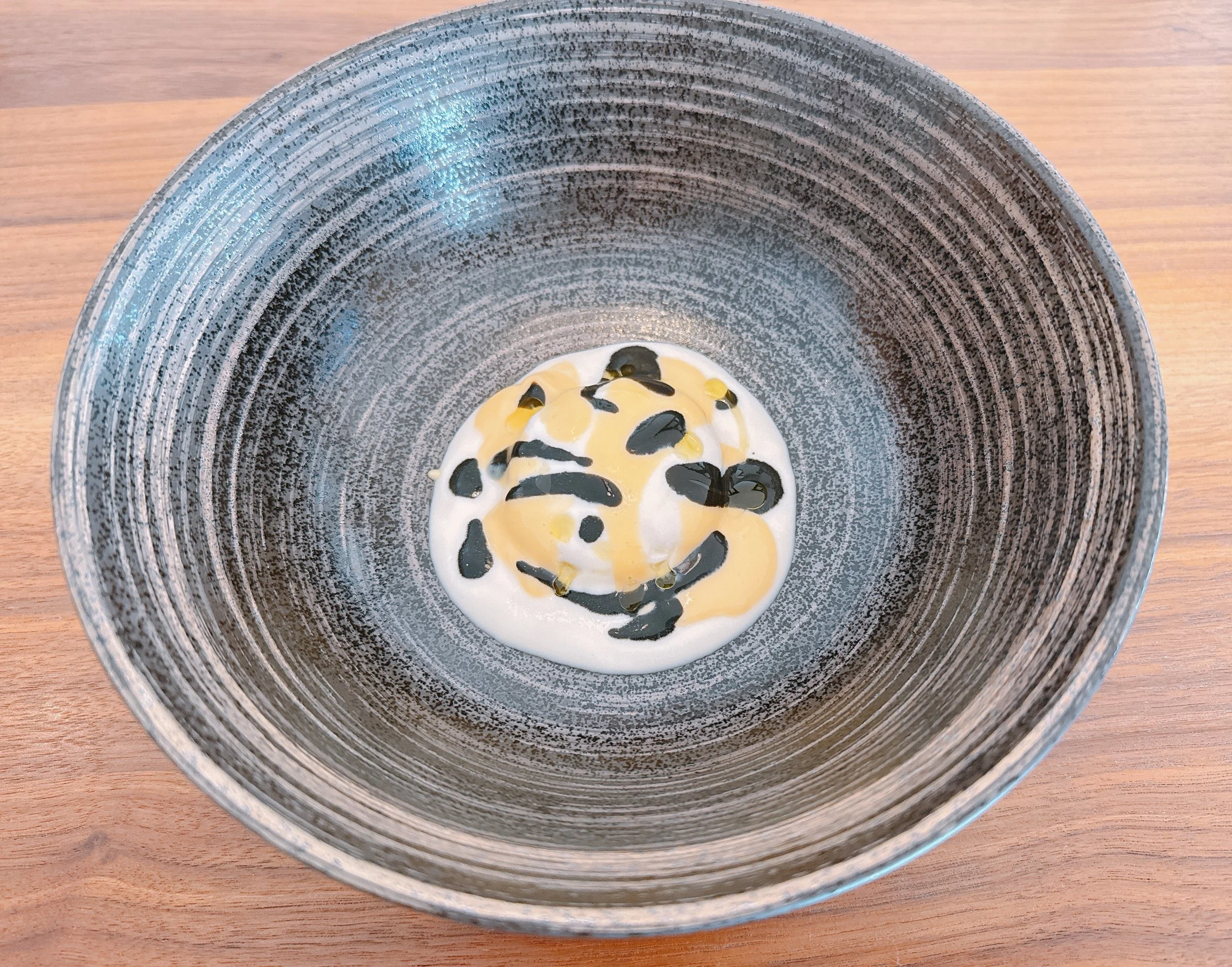 Cuttlefish, white asparagus, zabaione