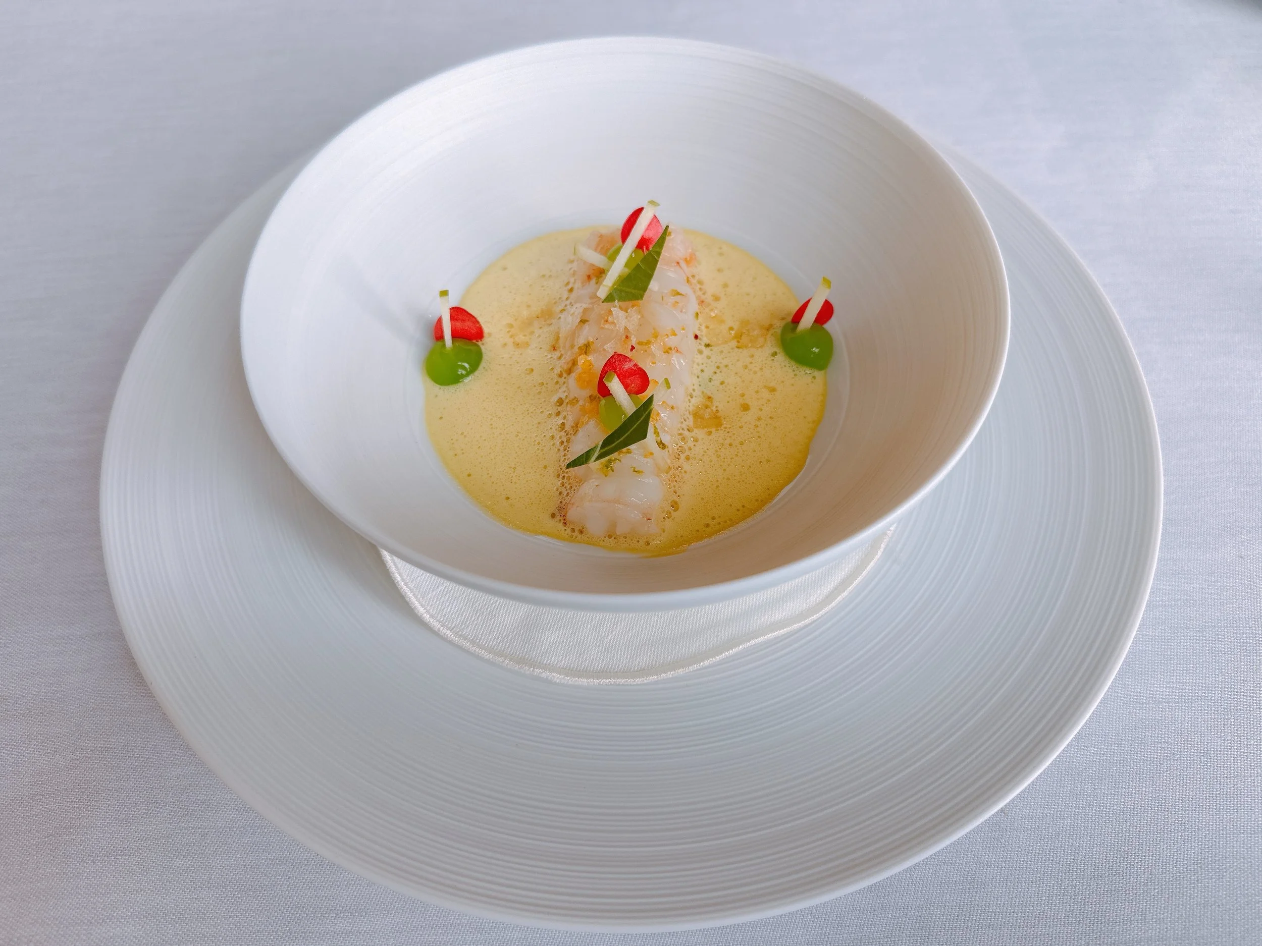 Langoustine, Madras curry, apples