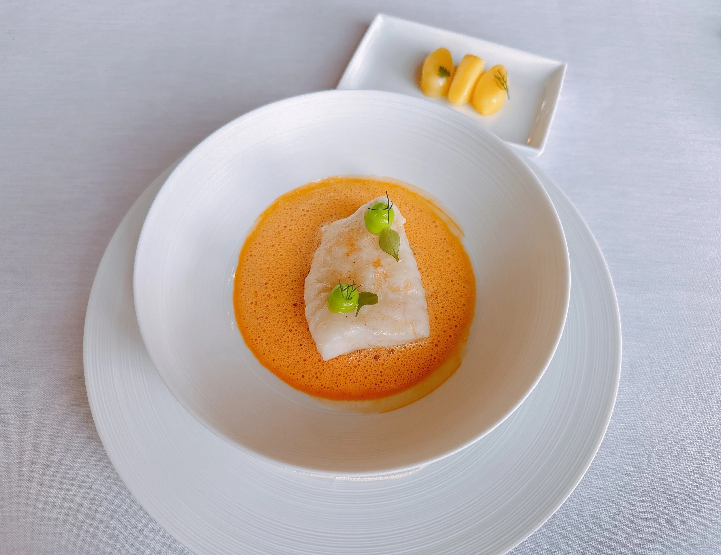 John Dory, red bell pepper, potatoes