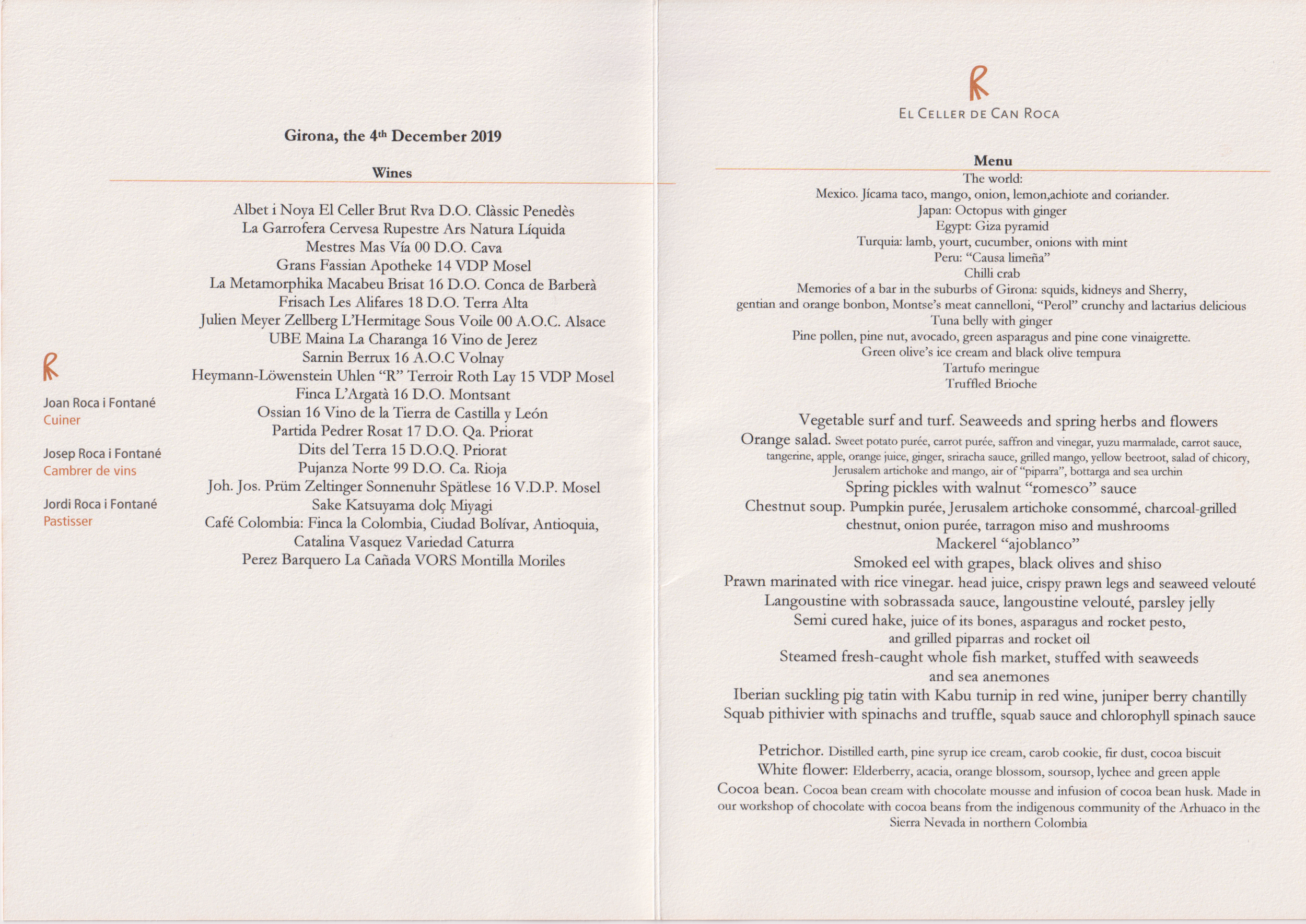 Tasting menu & wine pairing