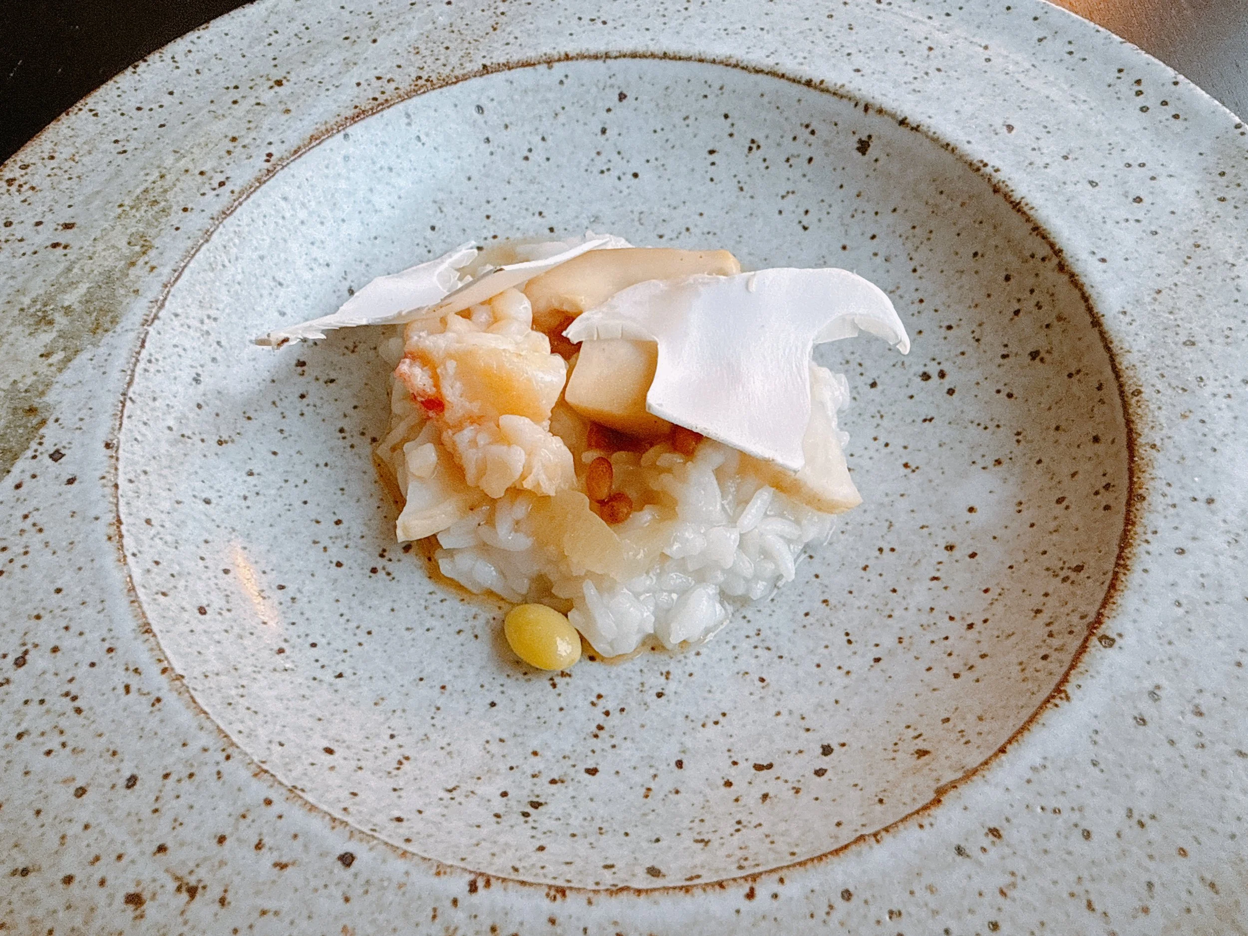 Rice, matsutake, spiny lobster