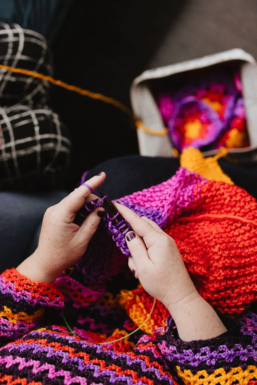 Knitting with thicker needles