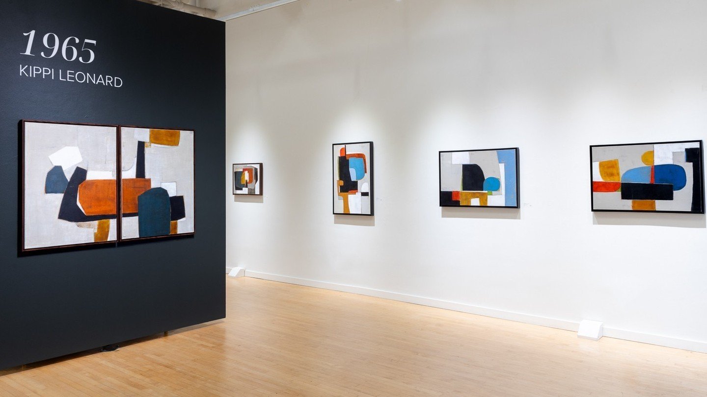 1965 initiates a conversation with the past, blending the vibrant hues of the era's fashion, industry color palettes, and interior design with shapes characteristic of mid-century modern design.⁠
⁠
See Kippi Leonard's exhibition in person, Tuesday - 