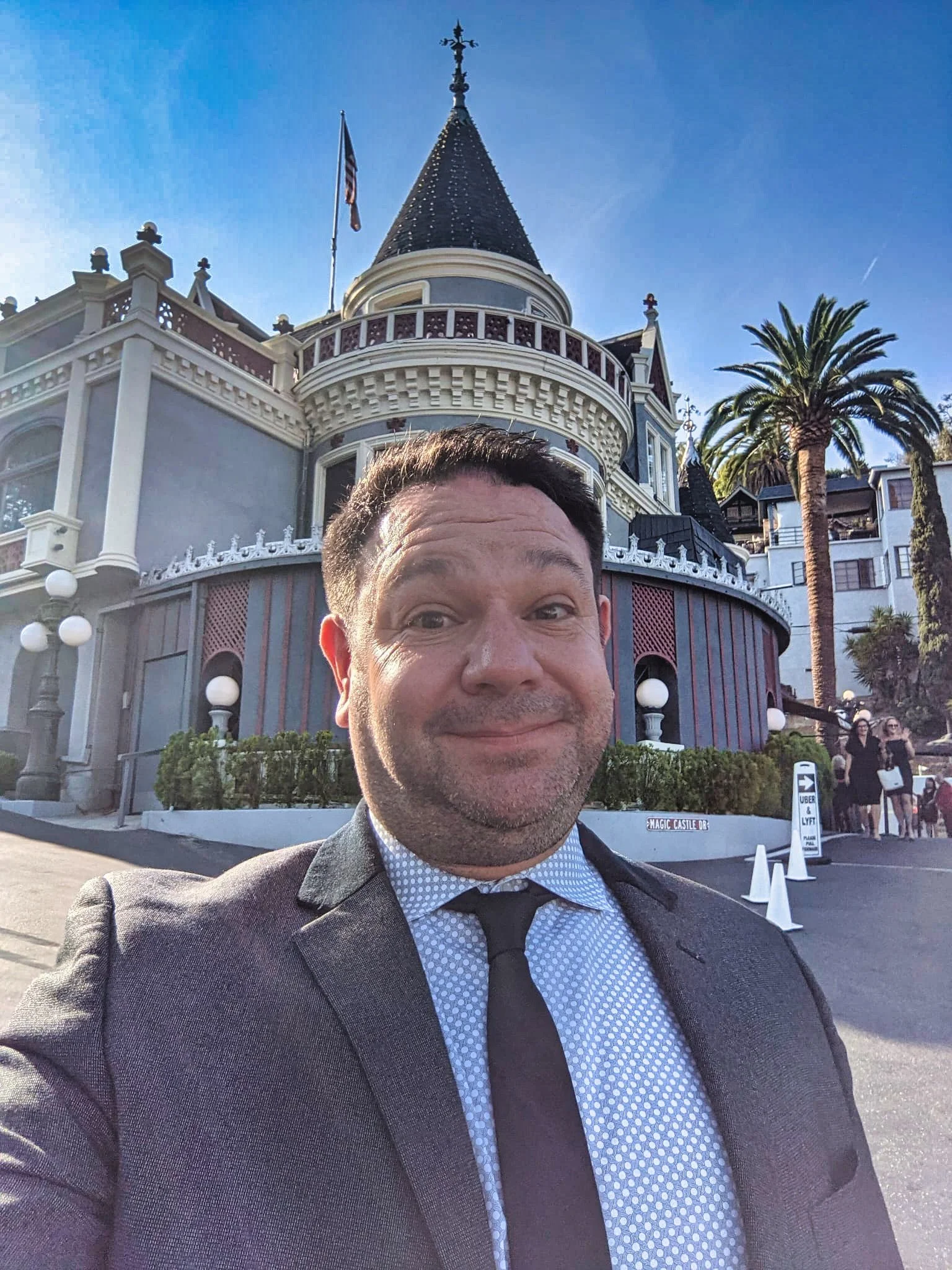 Los Angeles magician Robert Strong outside of the world-famous Magic Castle.