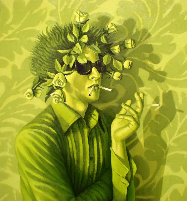 Talking to Myself, oil on canvas, 26" x 24" 