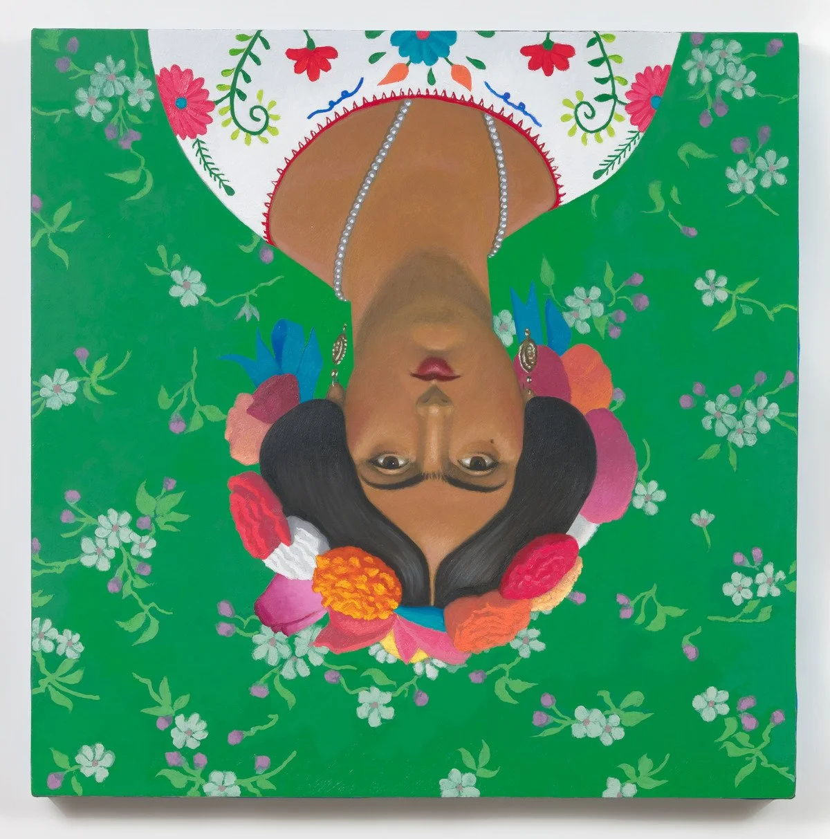 El Ingres-Frida, oil on canvas, 24" x 24"