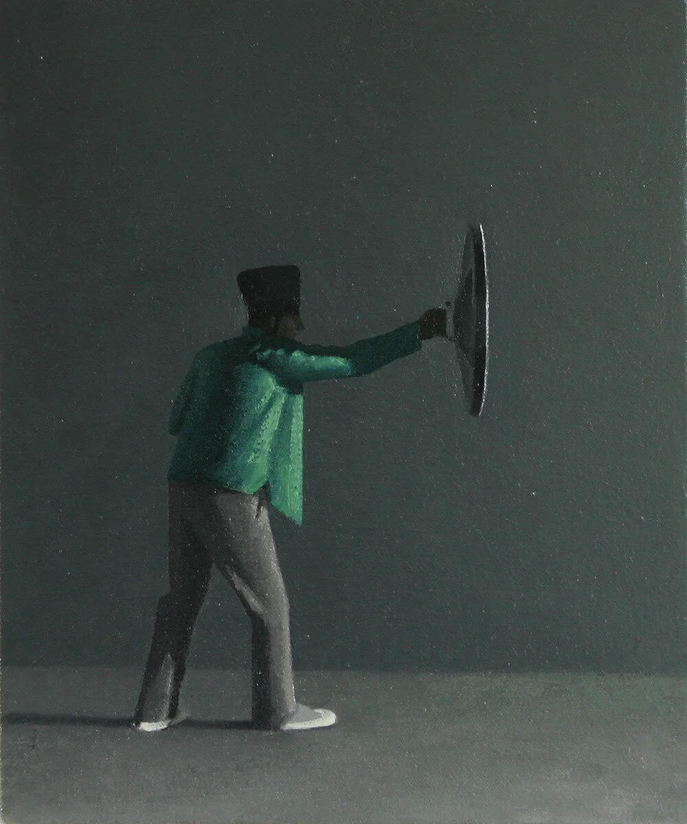 Shield, oil on canvas, 12" x 10" 