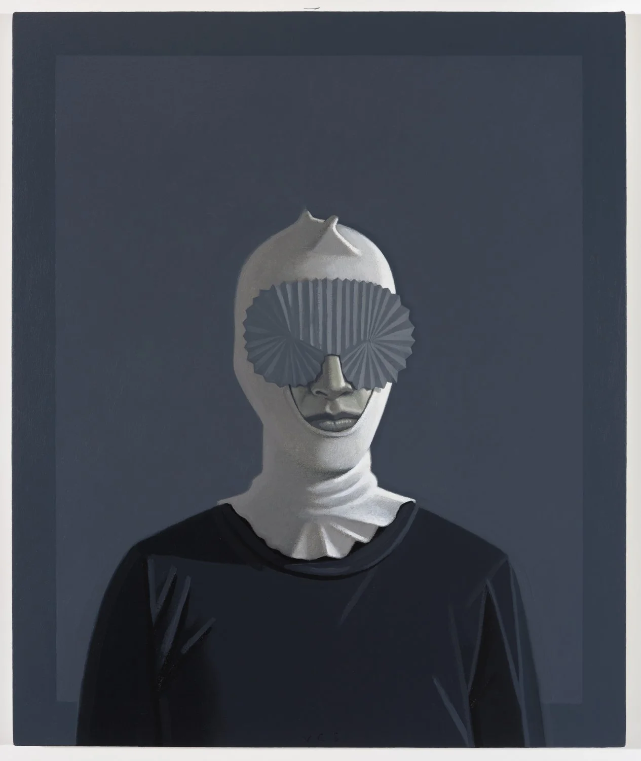Neo-Byzantine (Grey), 2015, oil on canvas over panel, 24" x 20"
