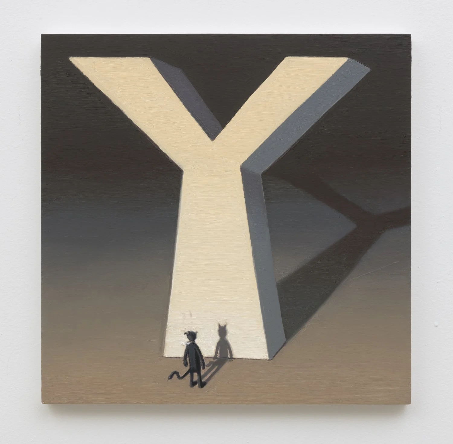"The Big Why", 2020, oil on panel, 16" x 16"