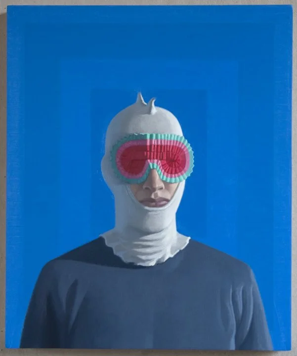 Byzantine (Blue), oil on panel, 20" x 16"