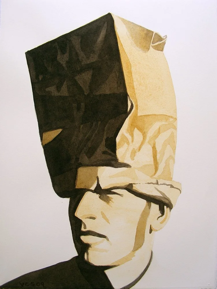 Lookout, watercolor on paper, 15" x 11"