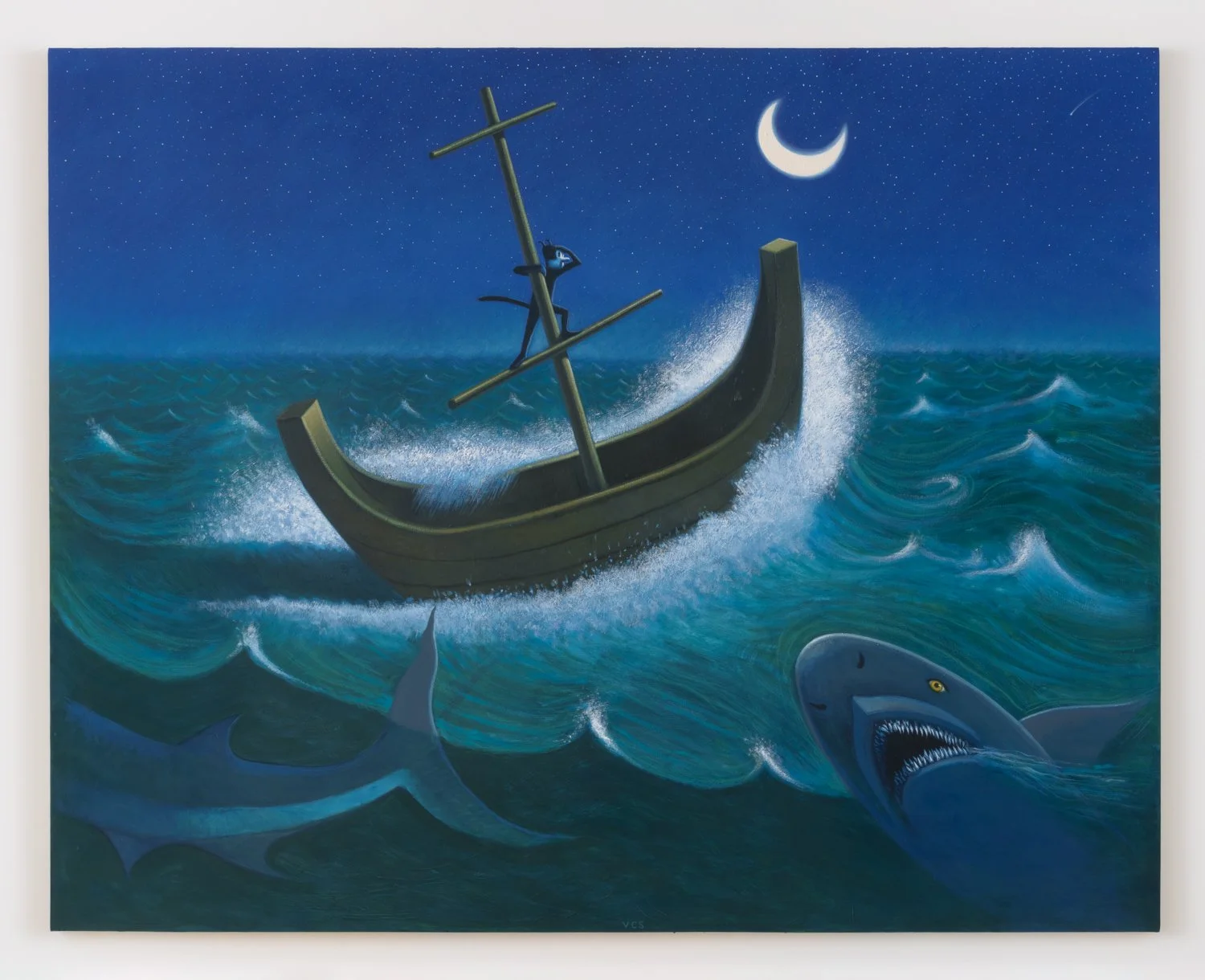 Katastrophe (A Ship Without a Sail), 2020-2026, oil on canvas, 78” x 98”