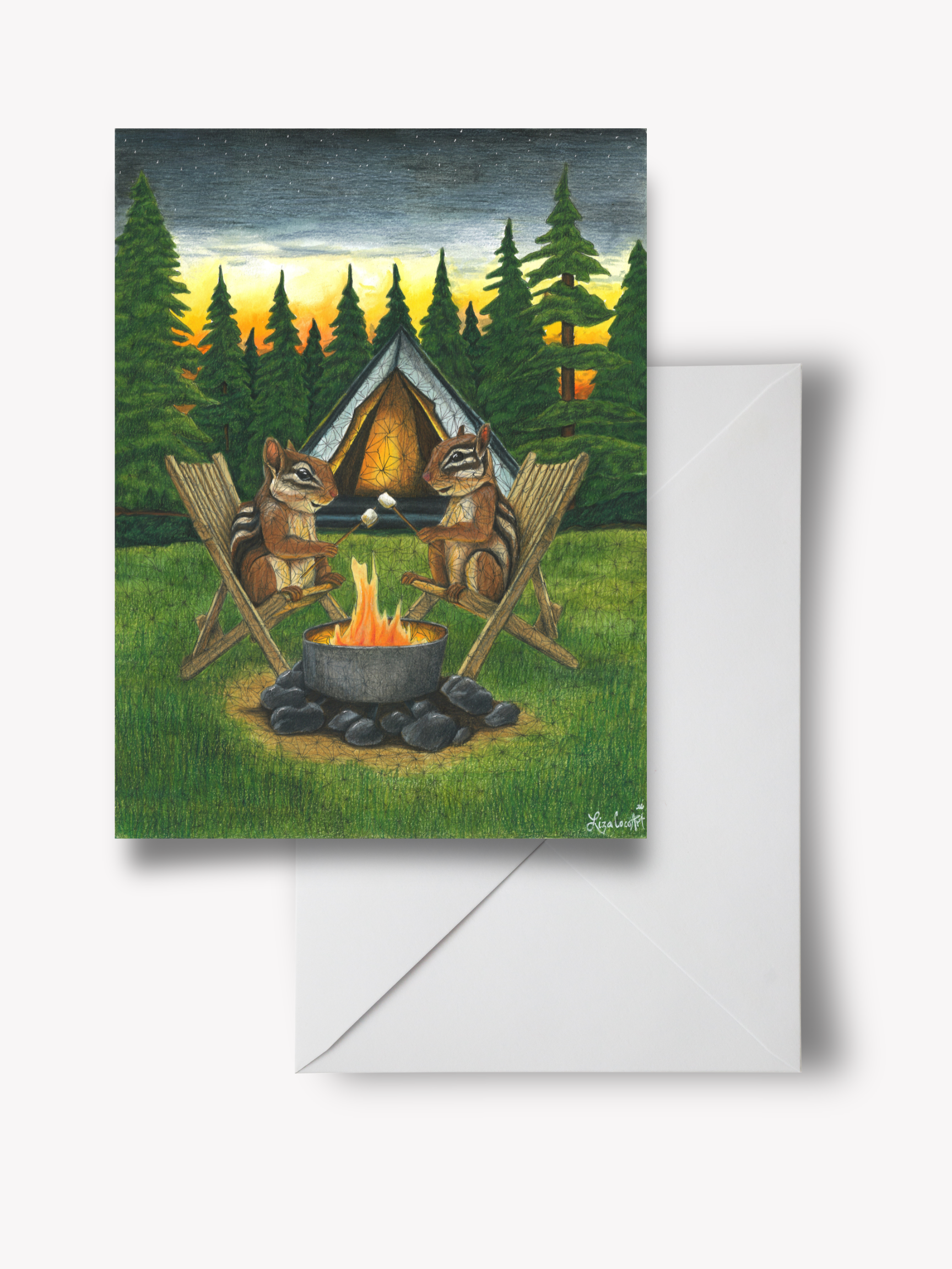 "Fireside Friends" Greeting Card