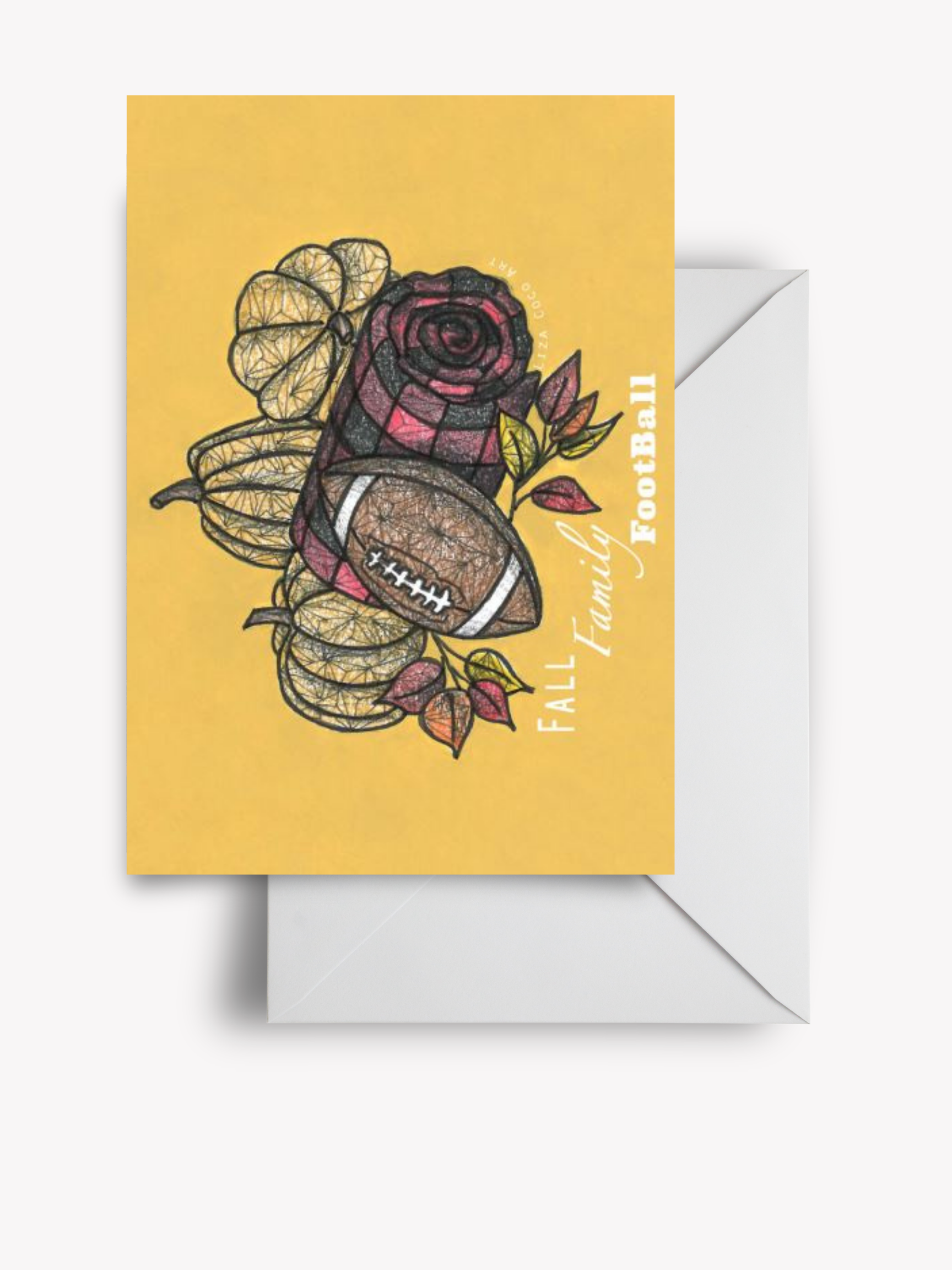 "Fall, Family, Football" Greeting Card