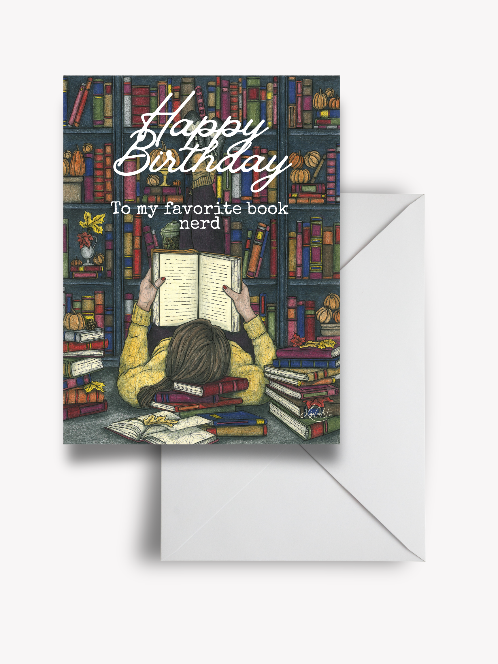 "Happy Birthday" Book Worm Greeting Card