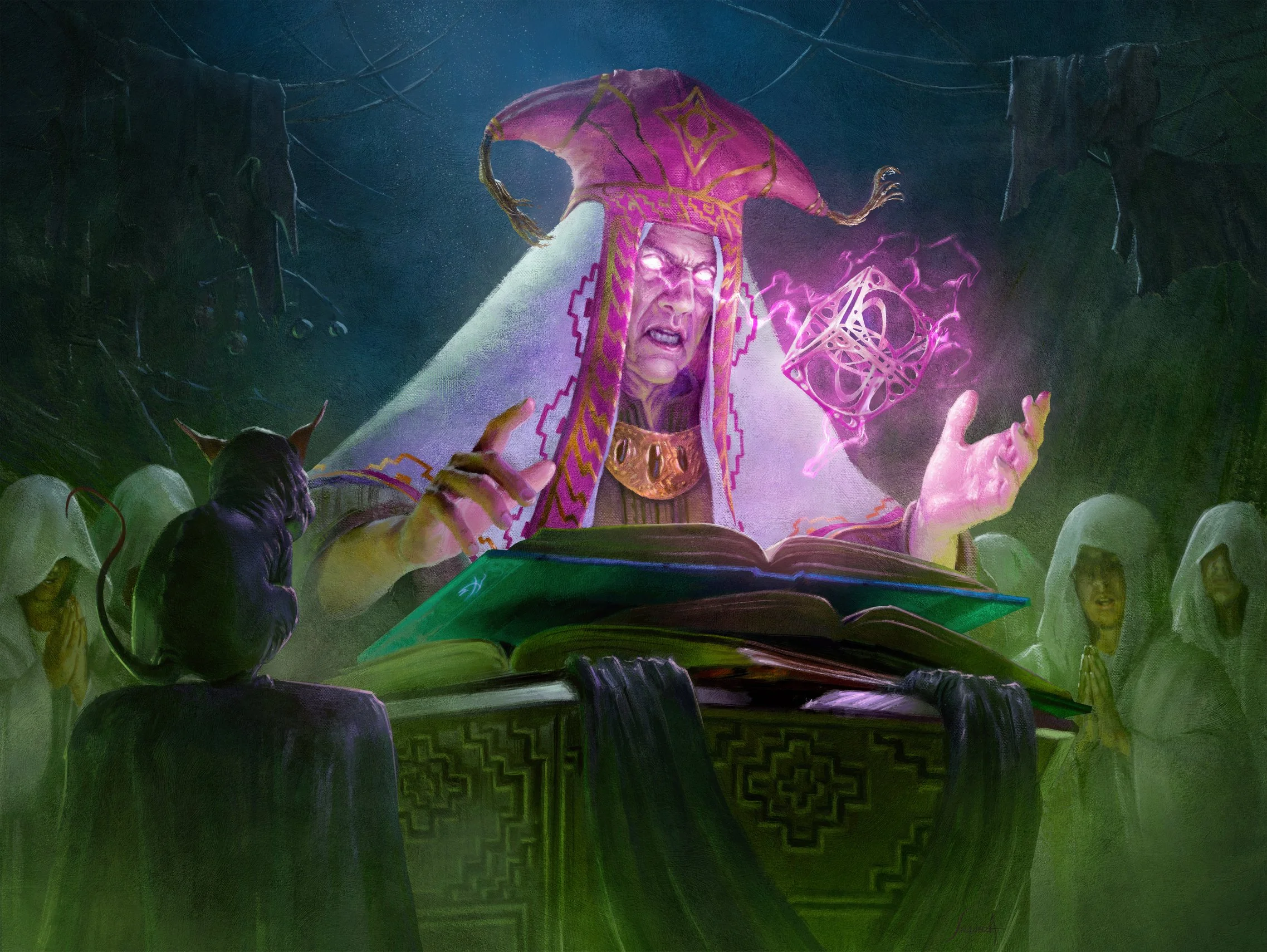 Wizard of the Arcane Codex
The archmage summons forbidden geometry, binding light and knowledge into one spell.