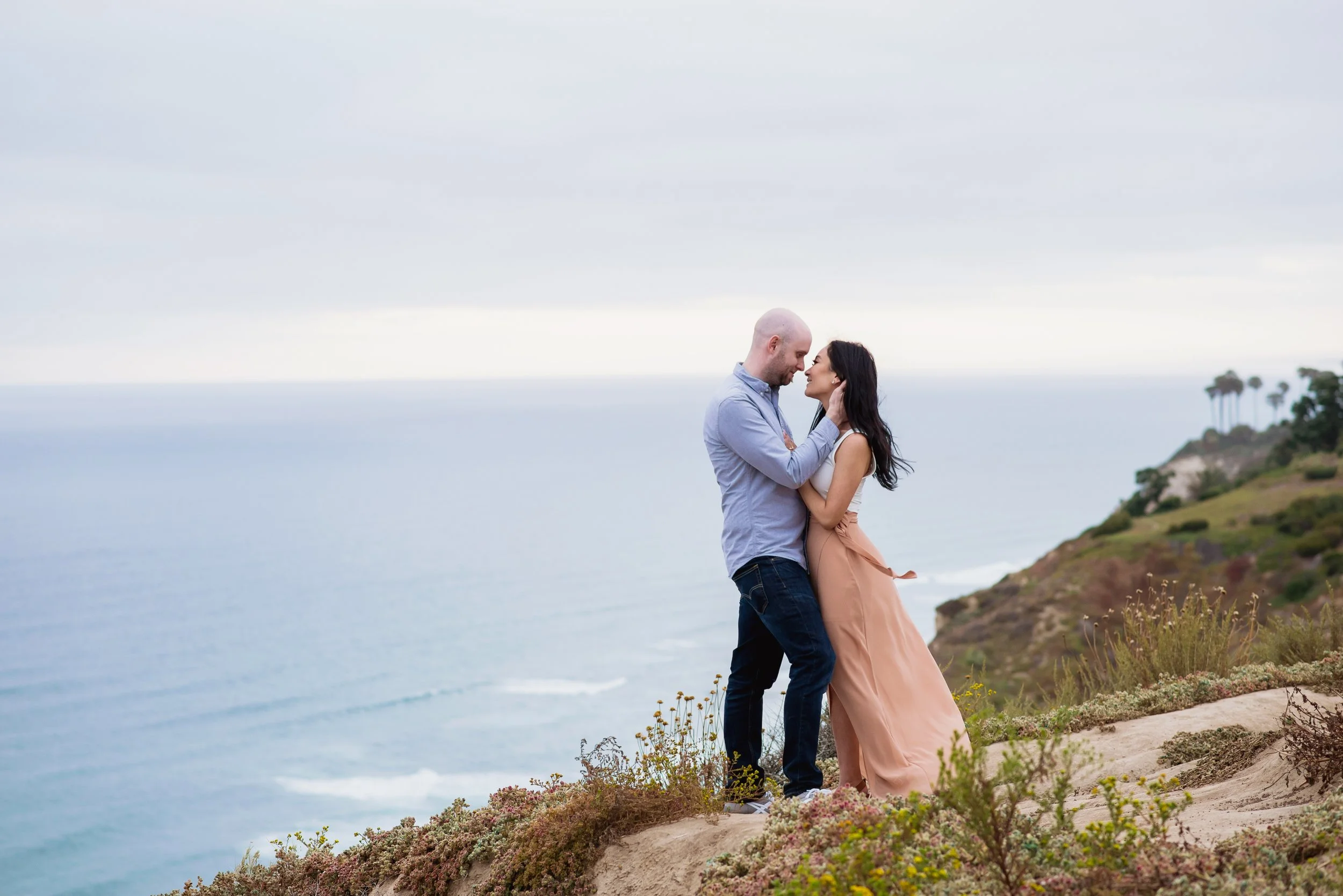San Diego At-Home and Cliffside Engagement: Angela & Rob