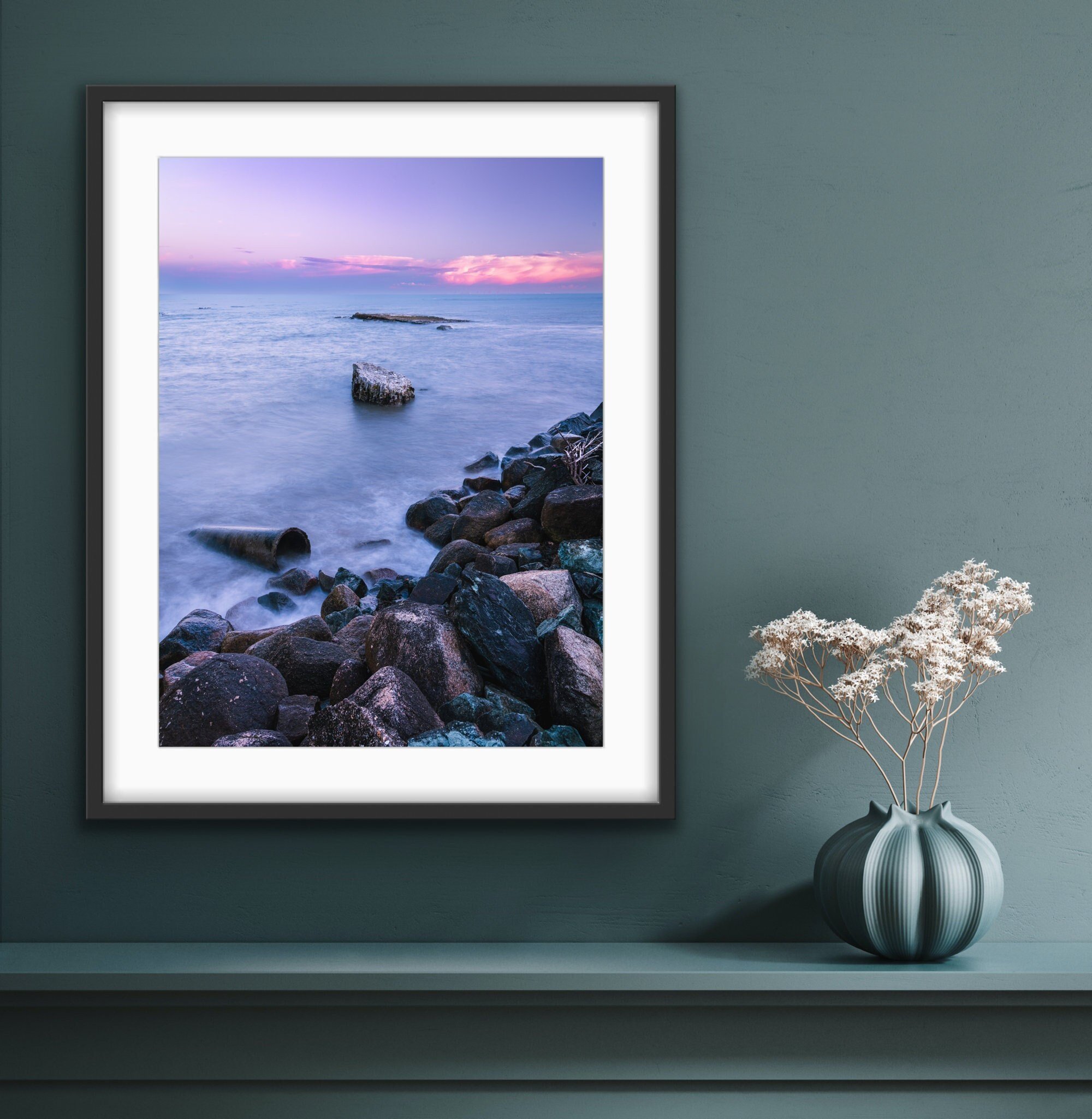 Ocean Photo Print, Sunset Wall Art, Redcliffe, Queensland, Beach, Coastal Landscape, Nature and Landscape Photography