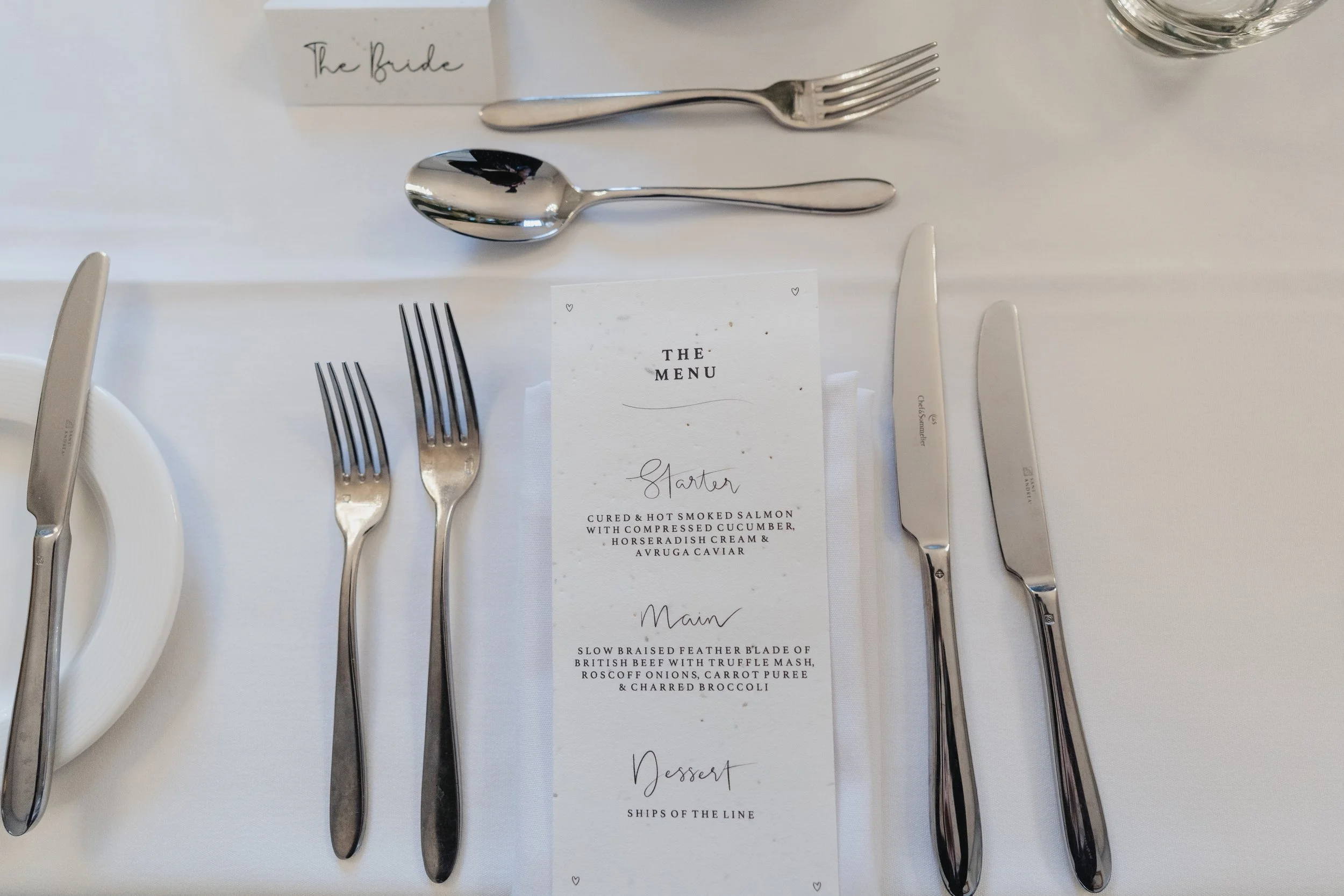 Bespoke Lux Seeded Menu & Place Name - Jeff Oliver Photography