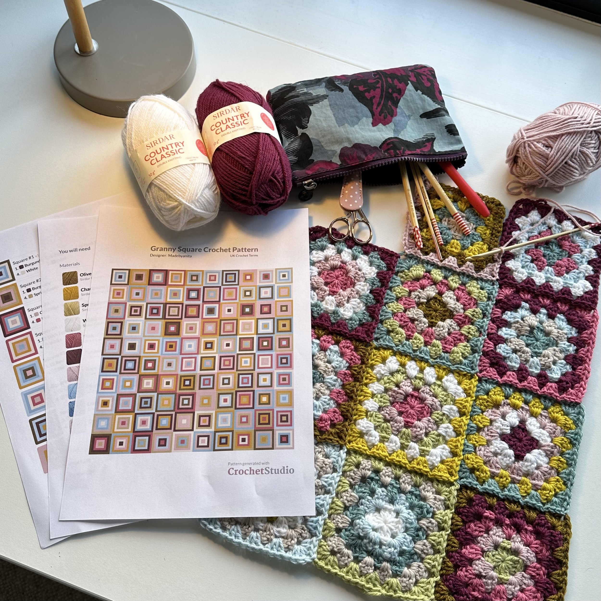 Crochet Studio in Action: Plus the 'No Ends' Granny Square. — madebyanita