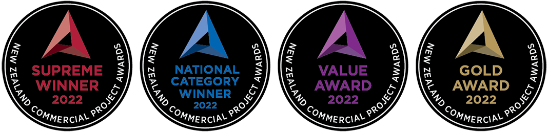 New Zealand Commercial Project Awards 2022 combo of 4 badges