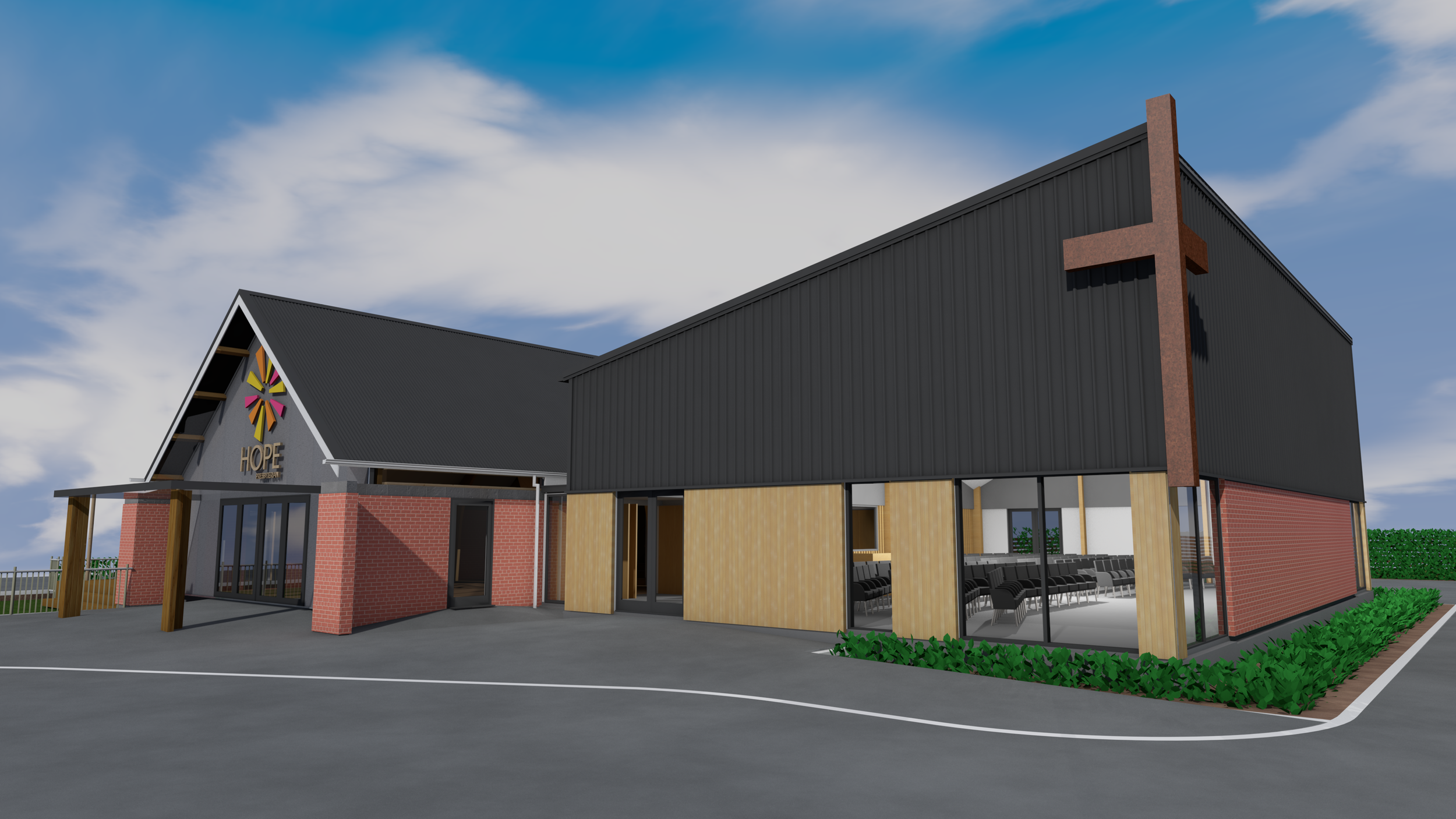 Render of Hope Presbyterian Church in West Melton