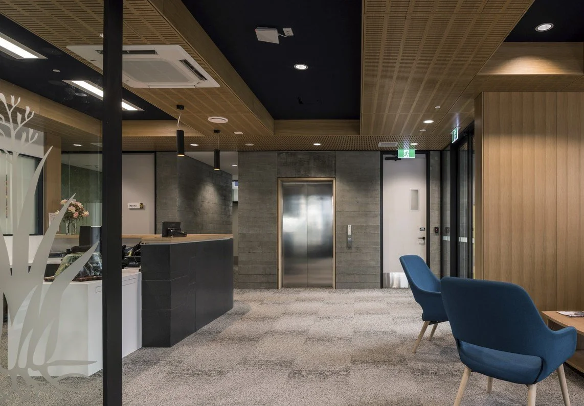 Reception area and lift and stairwell access