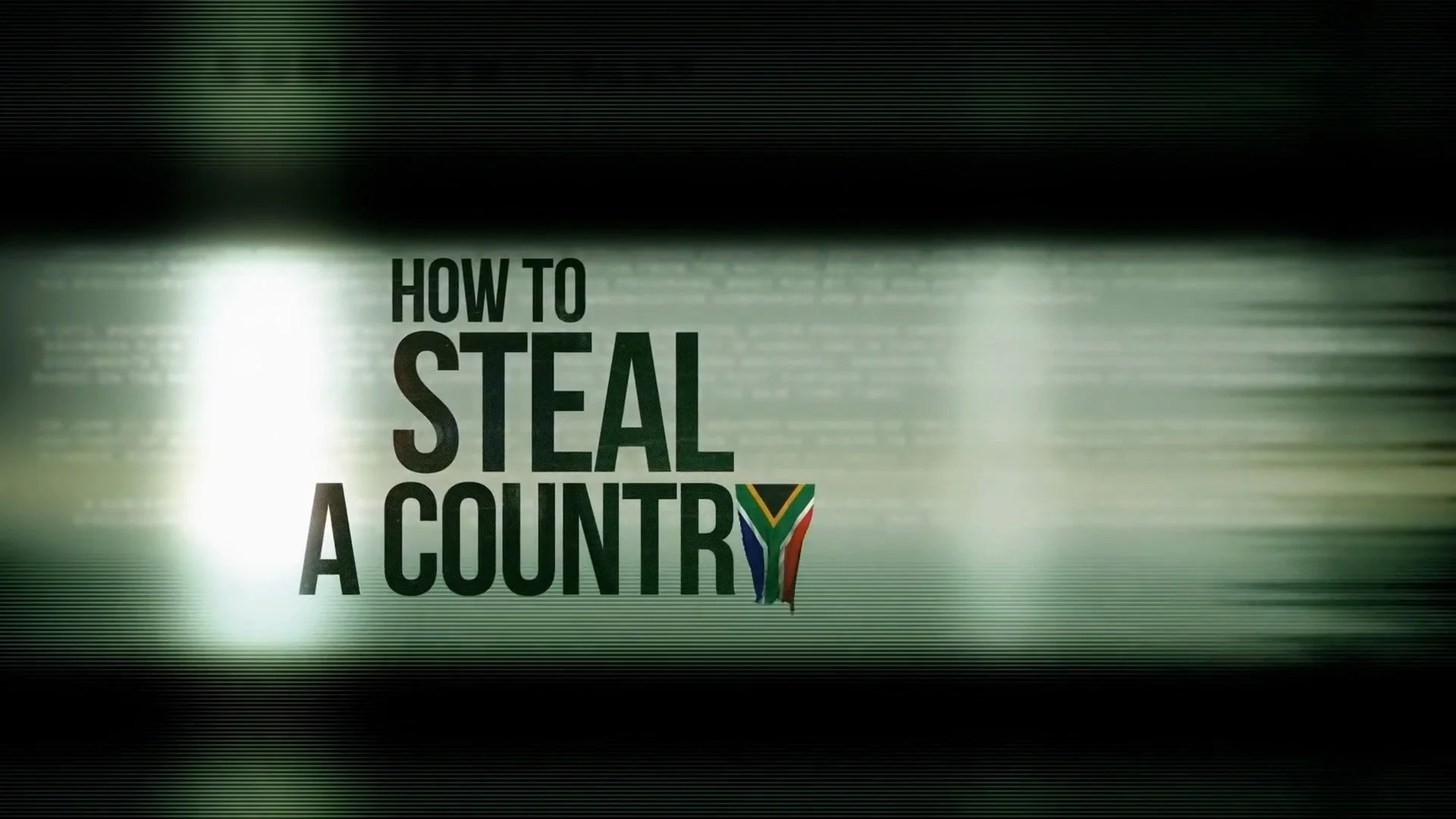 A stylized title reading 'How to Steal a Country' with a small South African flag.