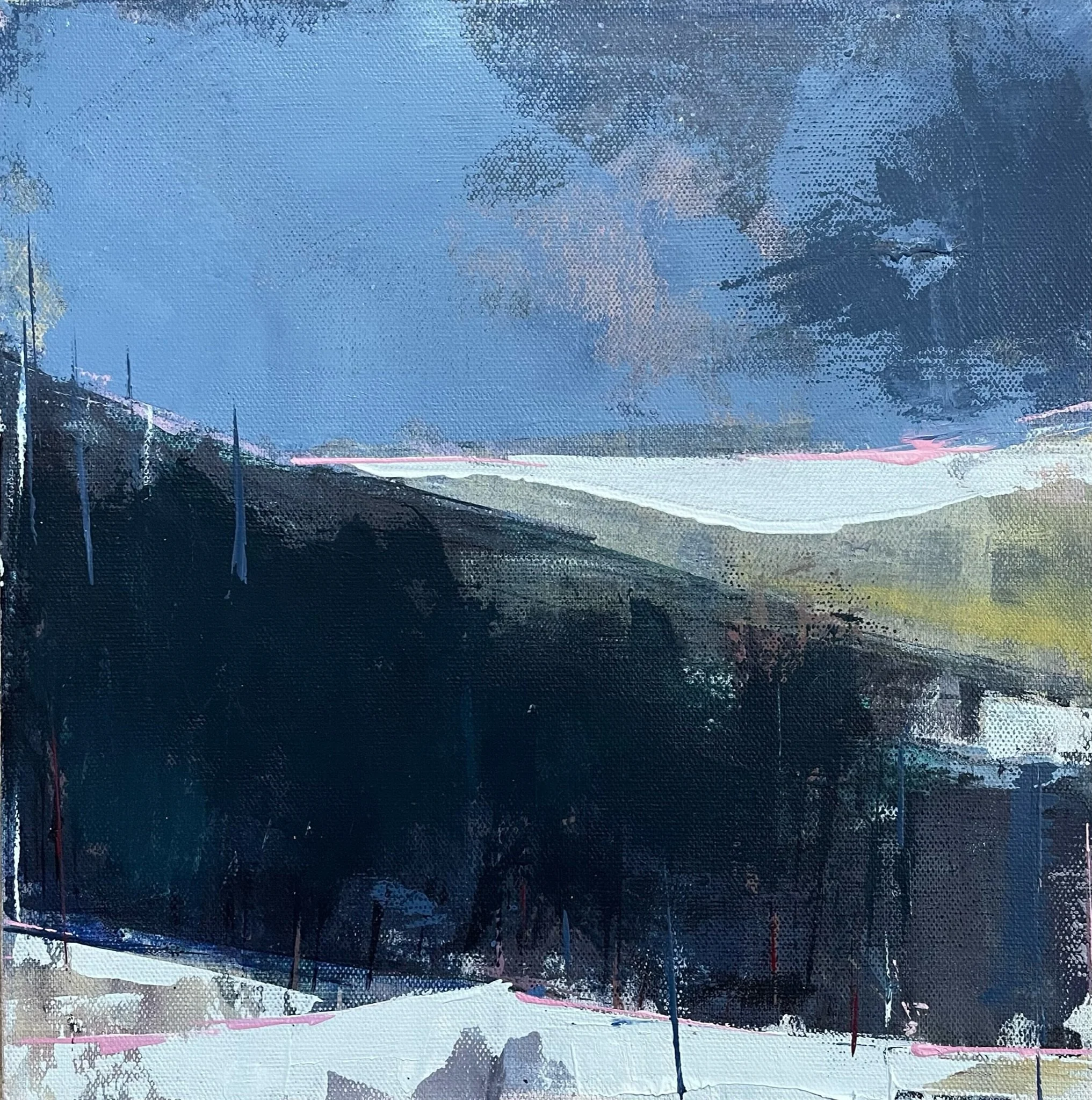 Winter is blue 3  (Acrylic on canvas, 30cm x 30cm, framed)