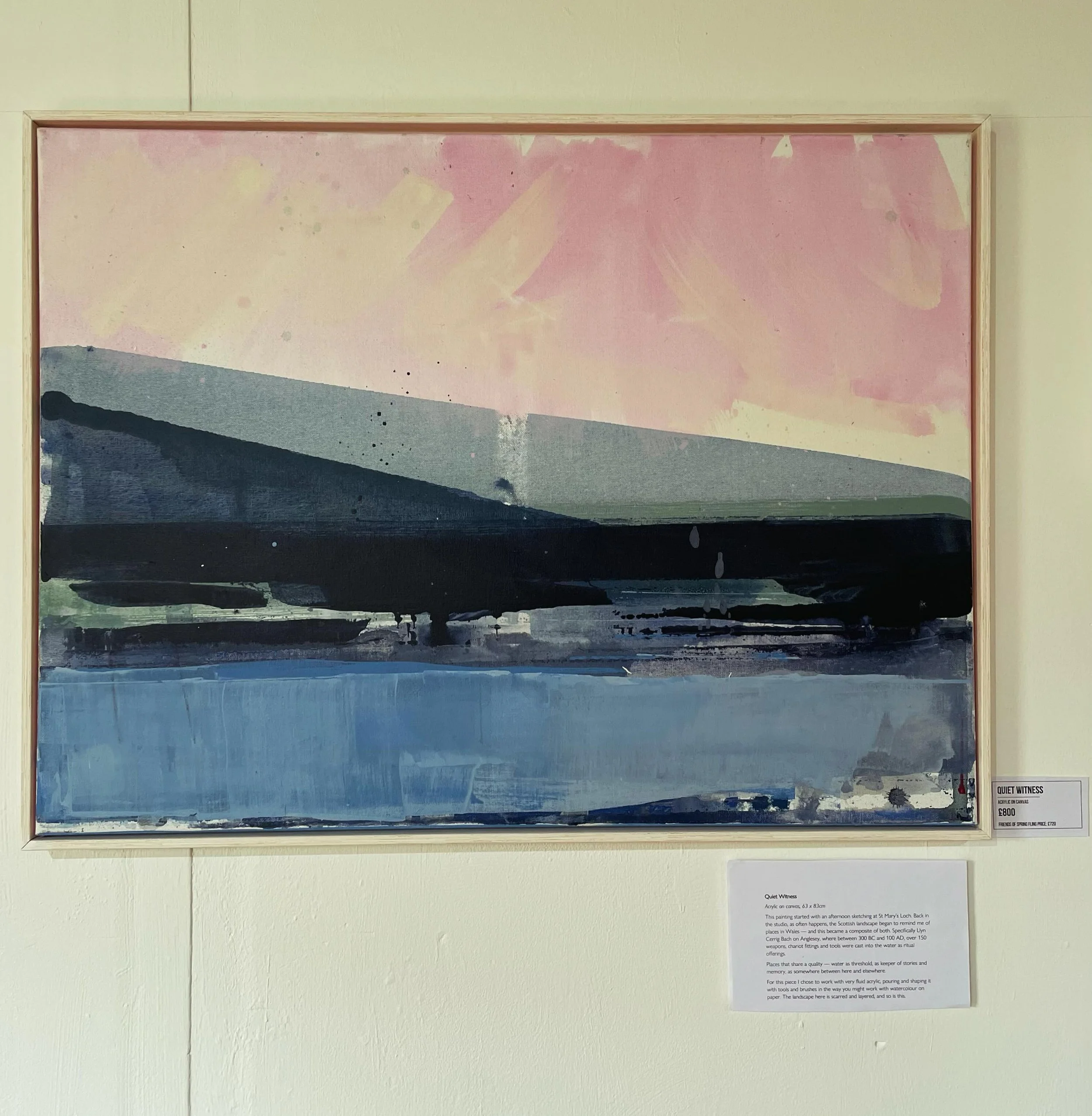 C A P T I O N 2 

Another of my recent pieces currently on show at my Shed Studio in Eskdalemuir. Here&rsquo;s what I wrote about this one:

&ldquo; Q U I E T  W I T N E S S

Acrylic on canvas, 60 x 80cm
This painting started with an afternoon sketch