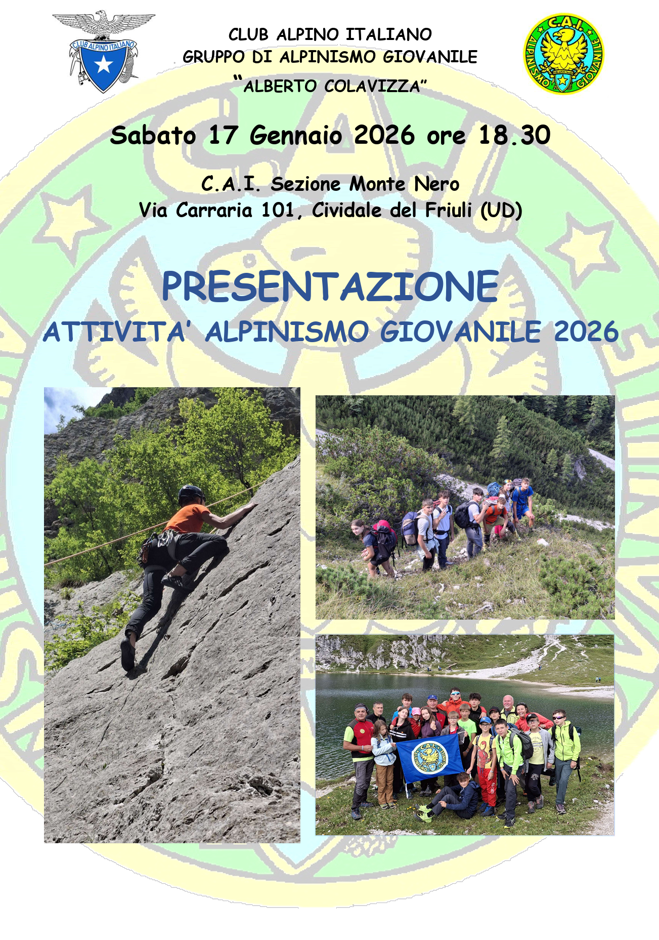 Presentazione attività ALPINISMO GIOVANILE 2026