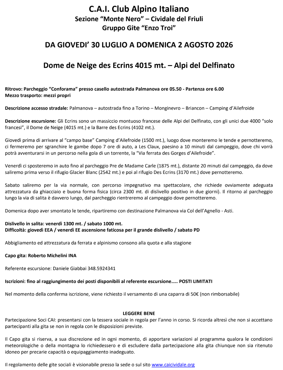 Dome de Neige des Ecrins 4015 mt. – Alpi del Delfinato (EEA)